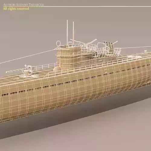 Type IX U-boat submarine 3D model