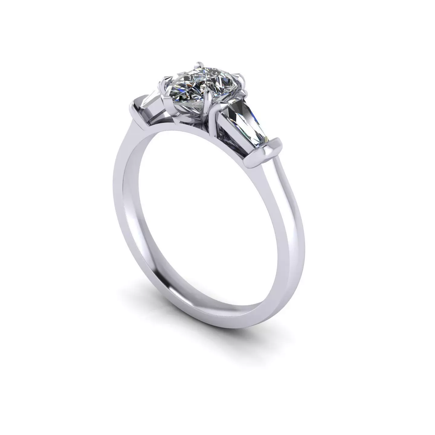 Three-stone Diamond Ring R4 3D print model