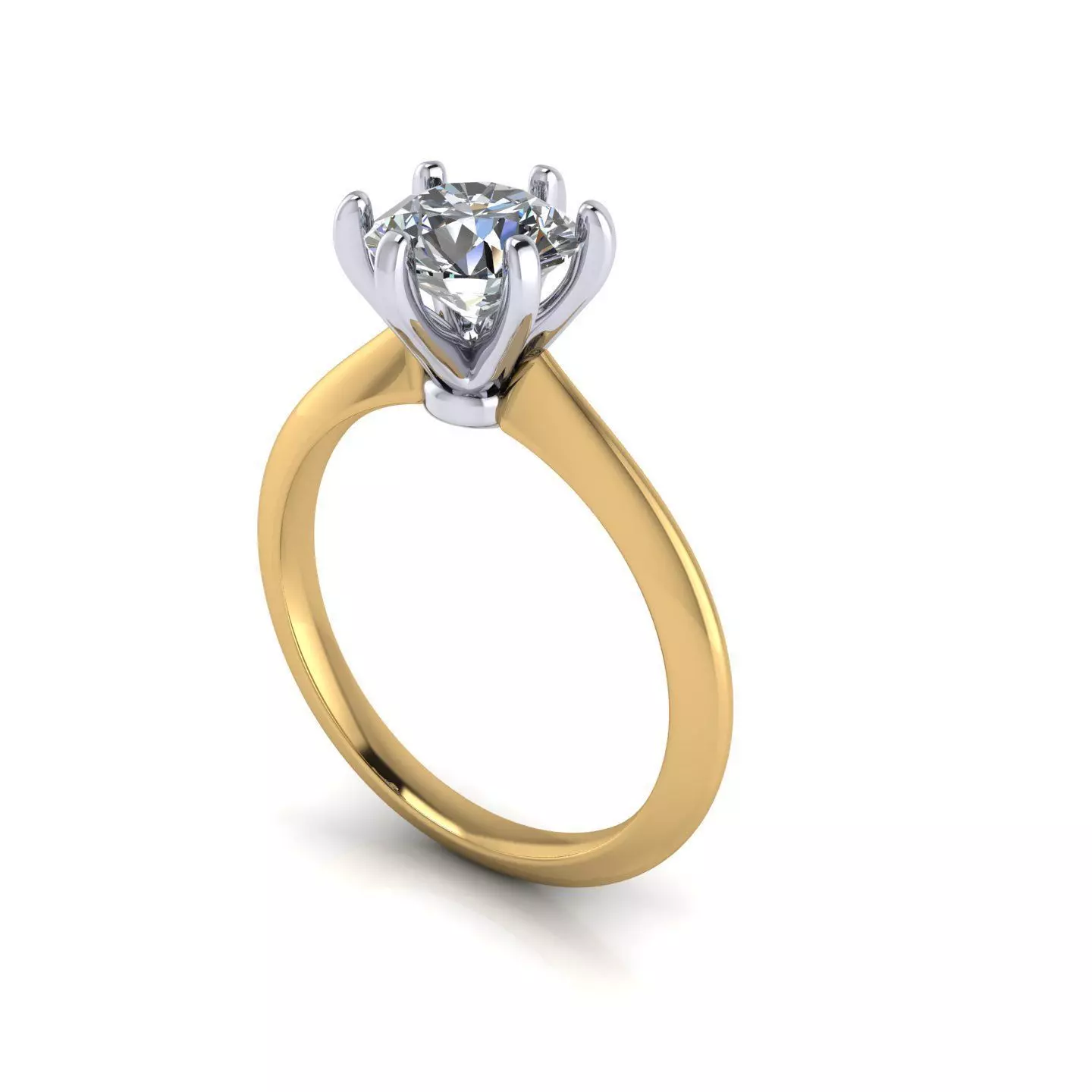 Solitaire Women Diamond Engagement Ring R7 3D print model