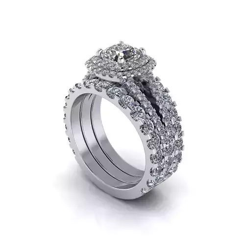 Matching Women Diamond Fashion Rings R1 3D print model