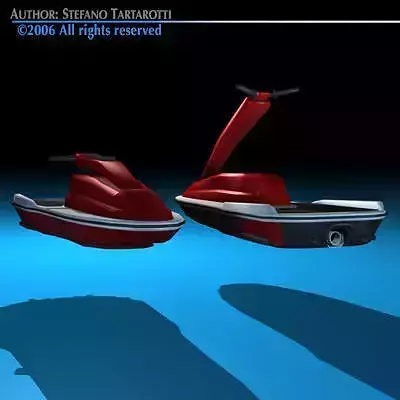 Waterbike two jet skis 3D model