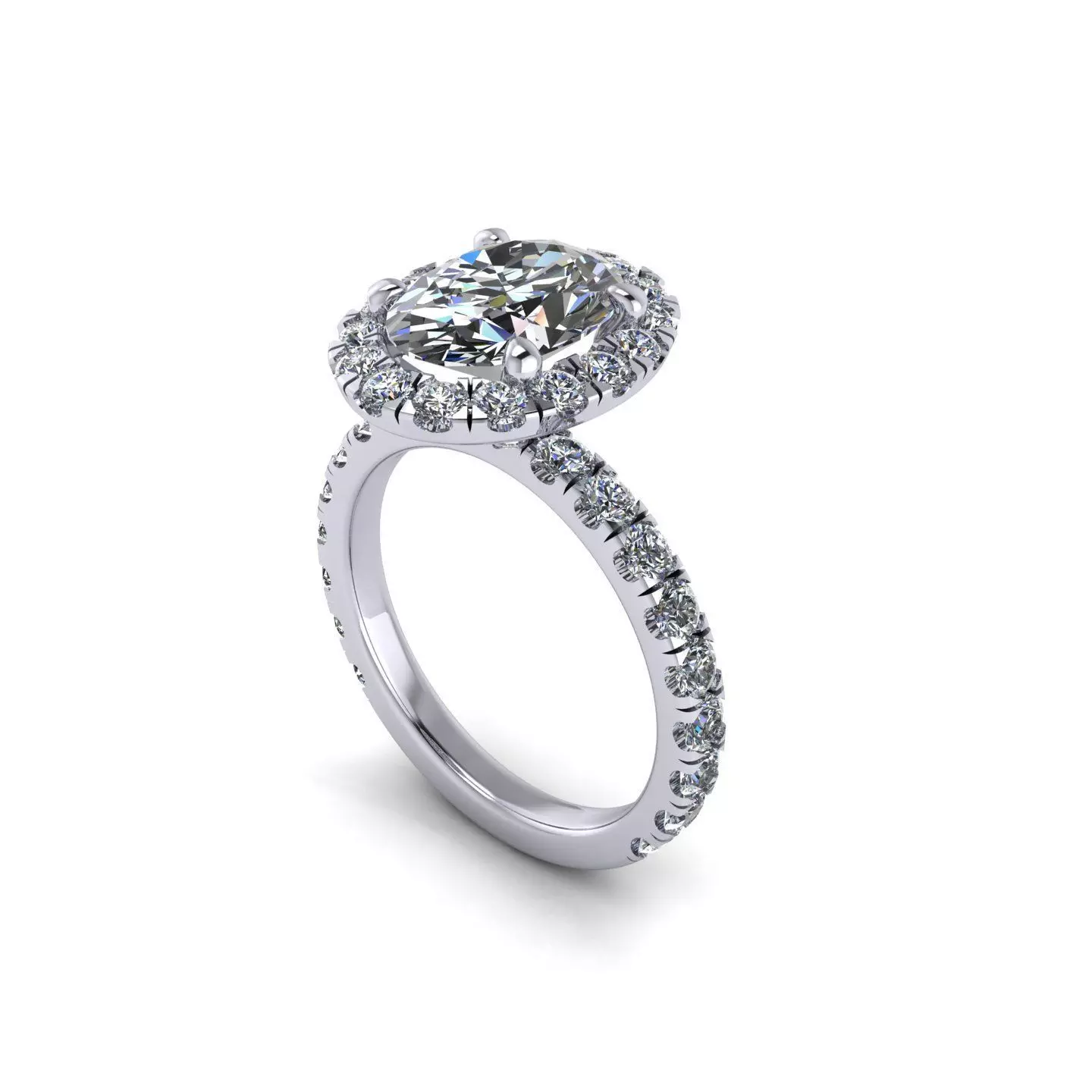 Side-stone Diamond Wedding Ring R1 3D print model
