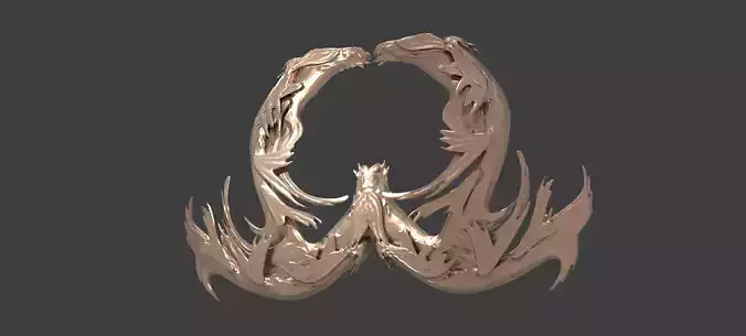 Ocean Dragon arch full low poly version 