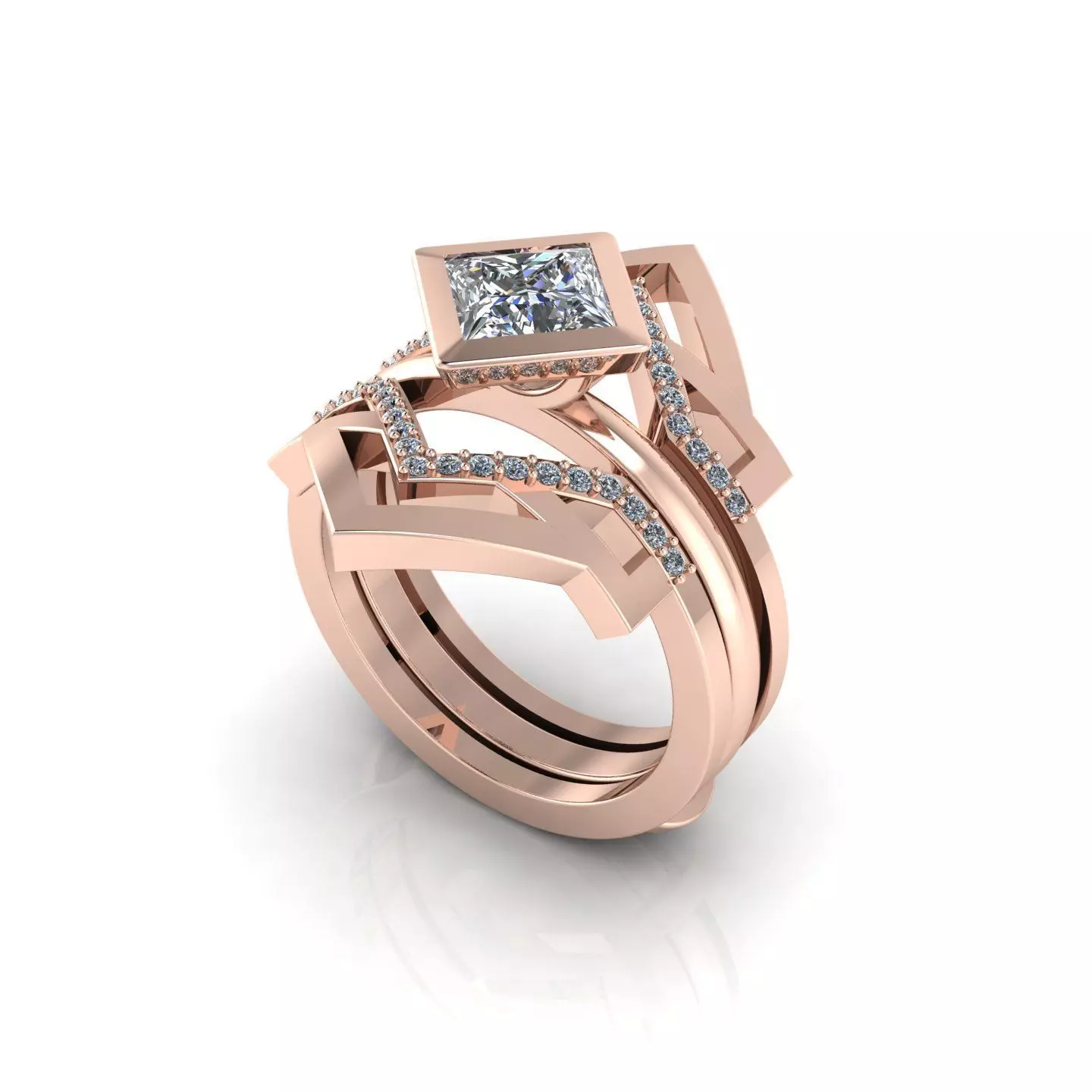 Matching Diamond Rings R1 3D print model