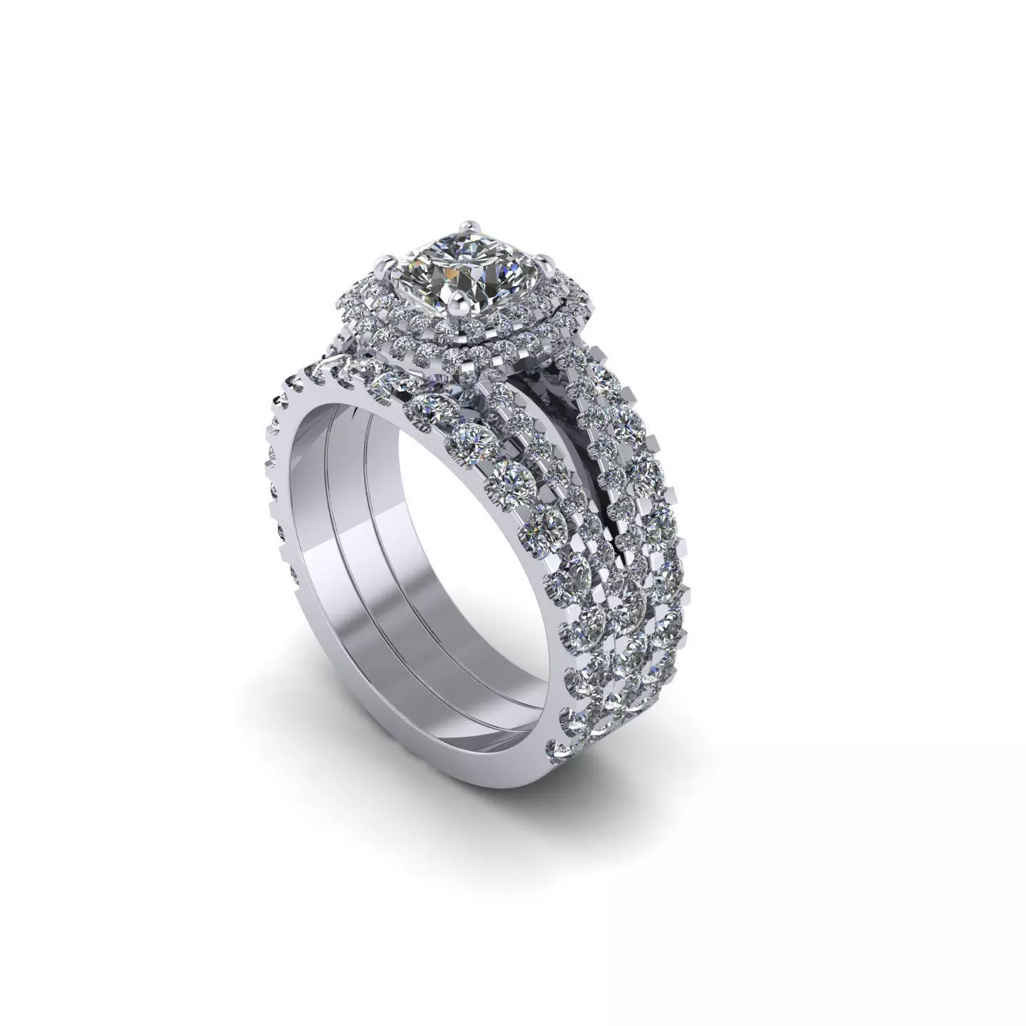 Pav Wedding Diamond Ring 3D print model