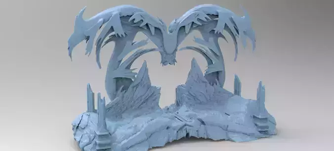 Ocean Dragon monks rocks  3D model