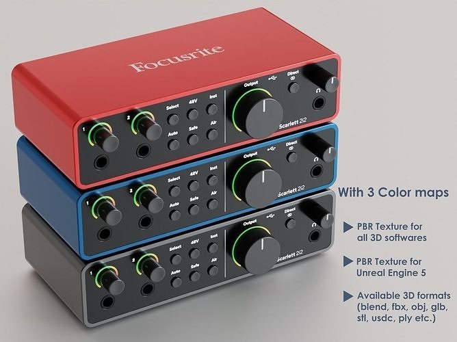 Focusrite Scarlett 2i2 4th Gen 3D model