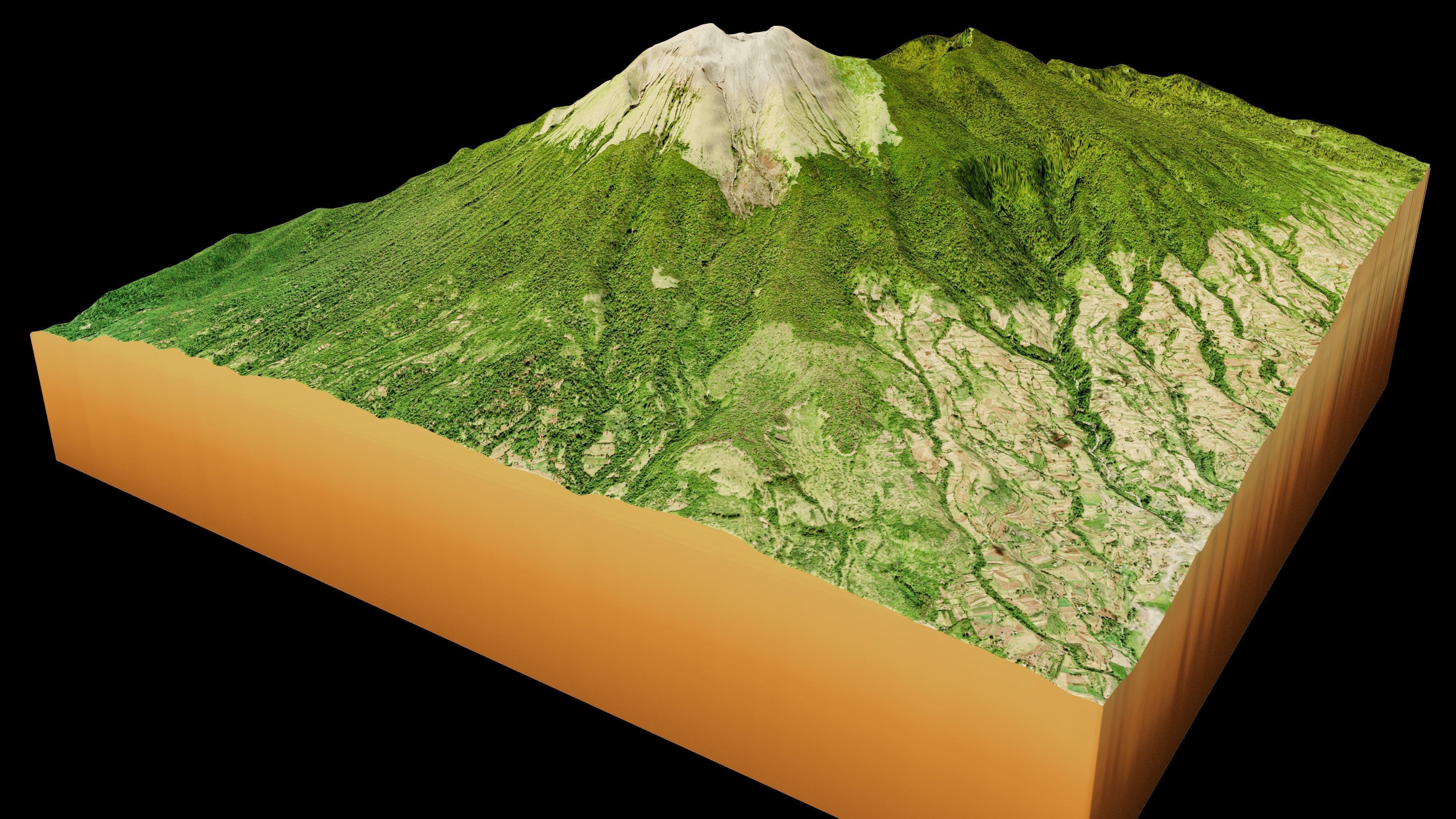 Mount Canlaon 3d terrain Low-poly 3D model_1