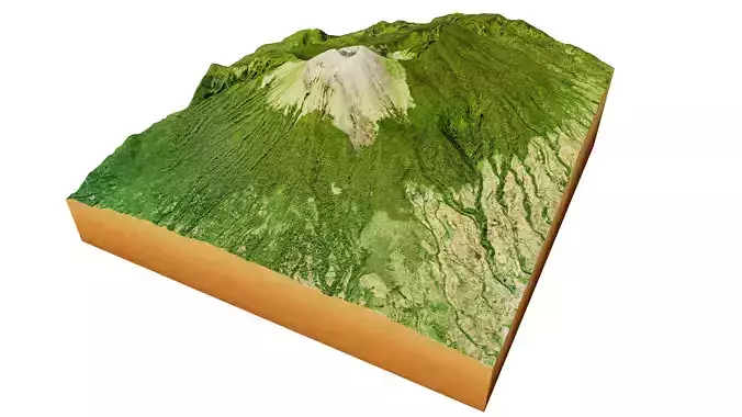 Mount Canlaon 3d terrain Low-poly 3D model