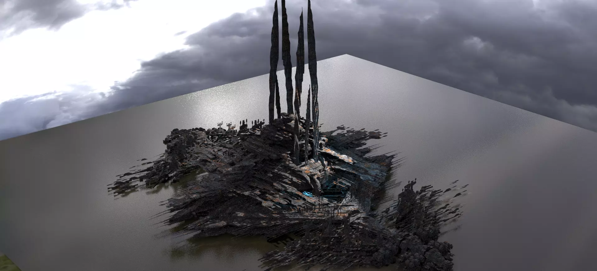 Hive Aquarium Sci fi docks 3D model_0