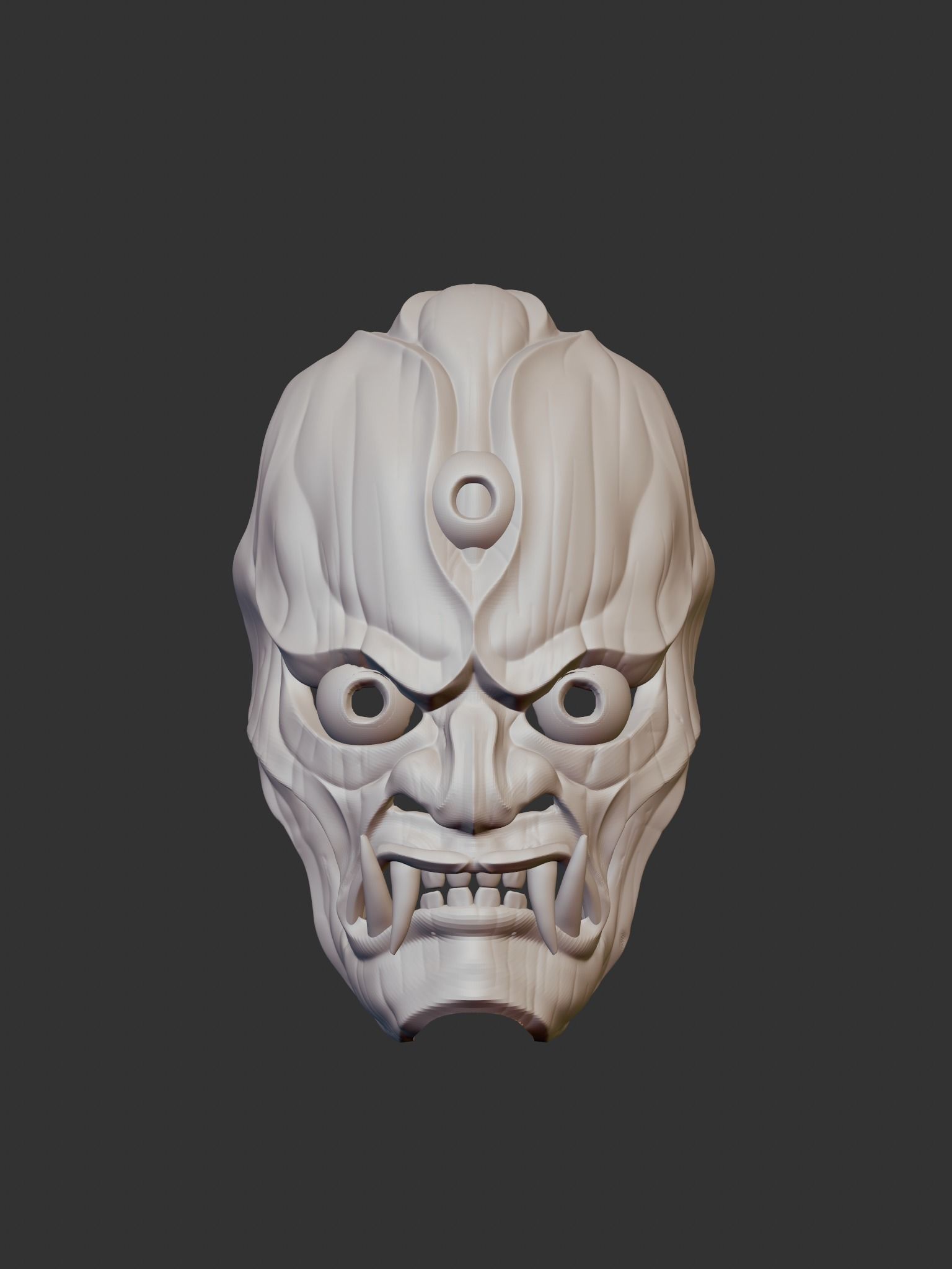 Creepy Japanese hannya mask 3D print model_20