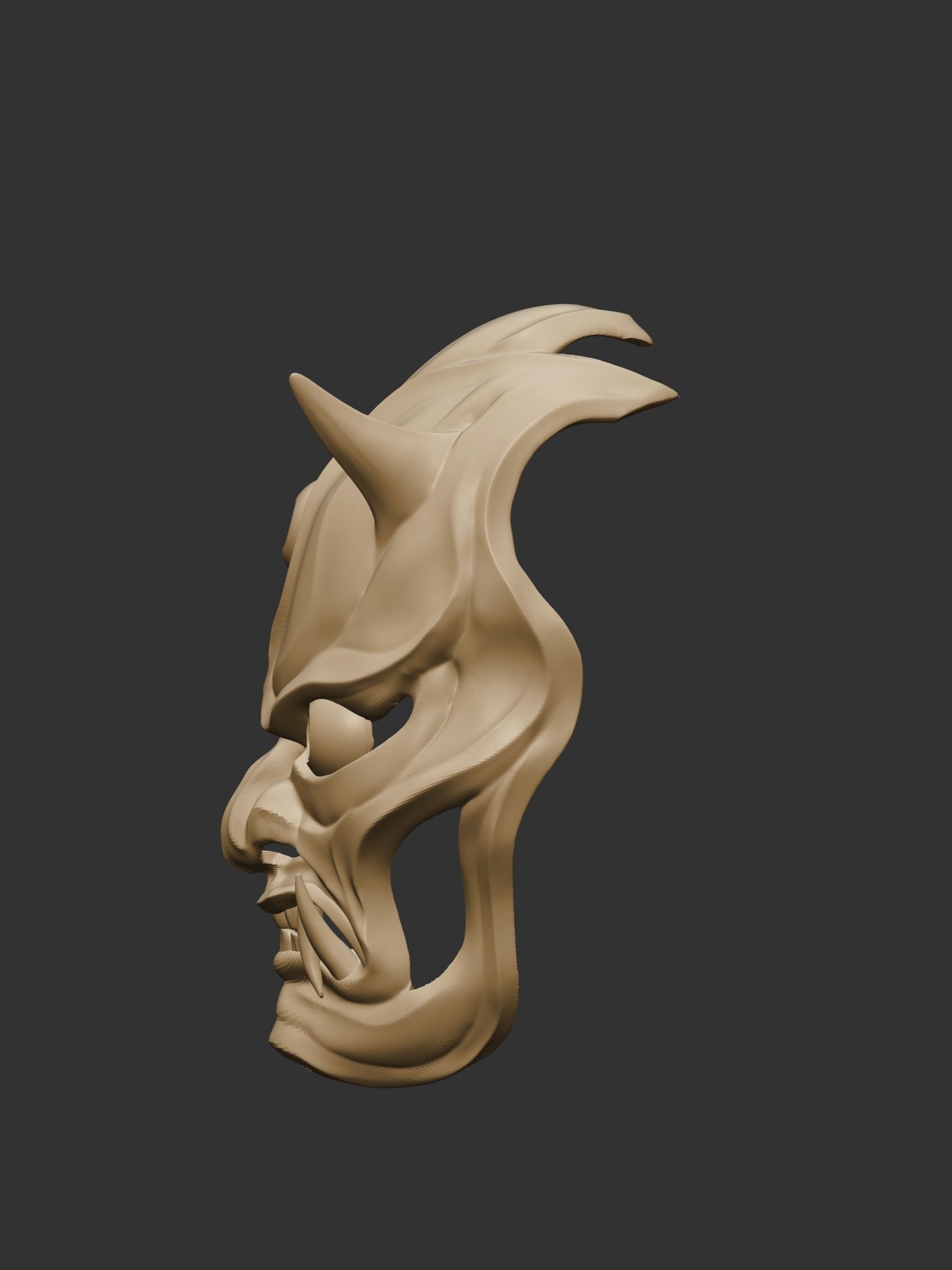 Creepy Japanese hannya mask 3D print model_23