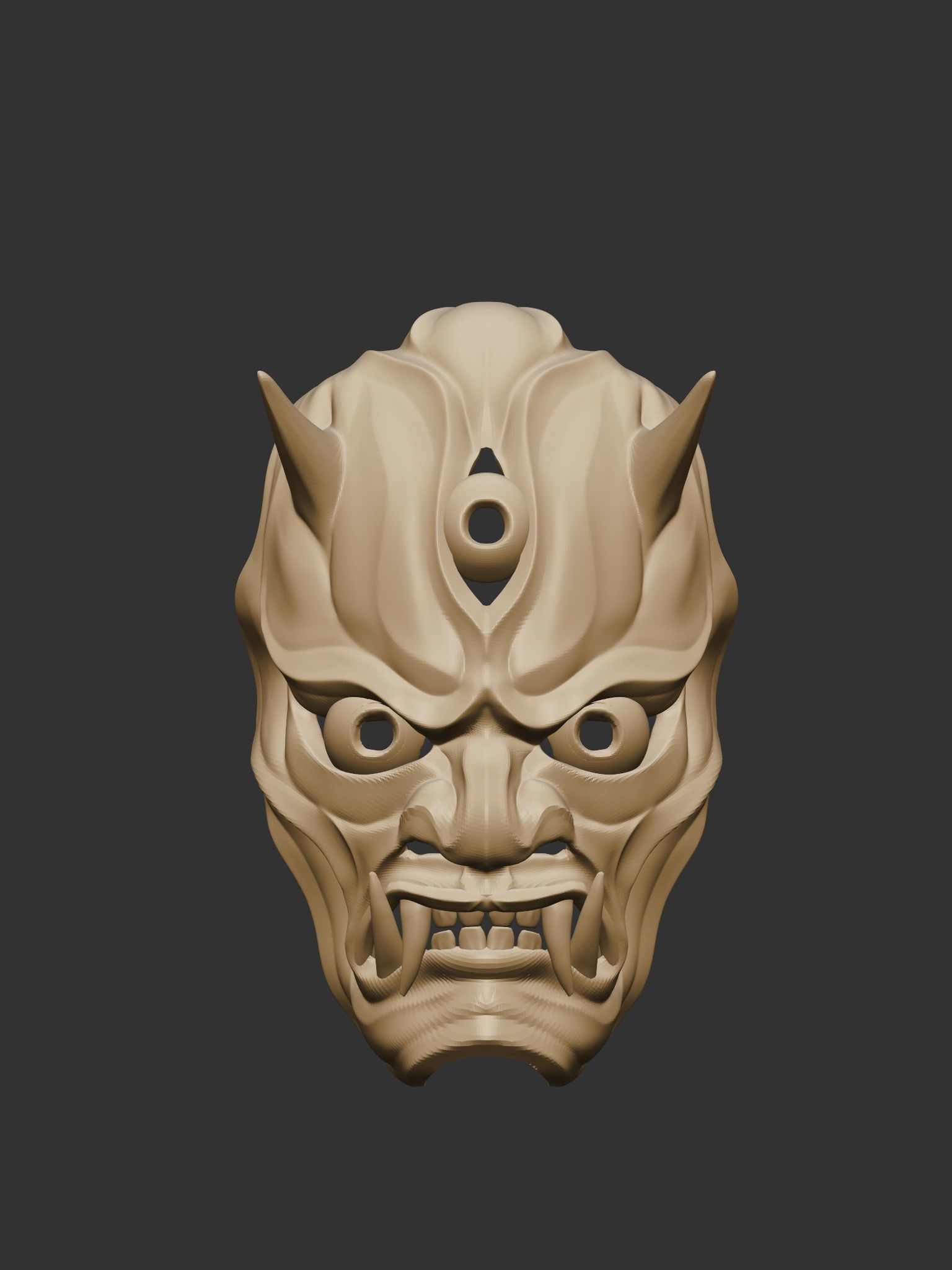 Creepy Japanese hannya mask 3D print model_22