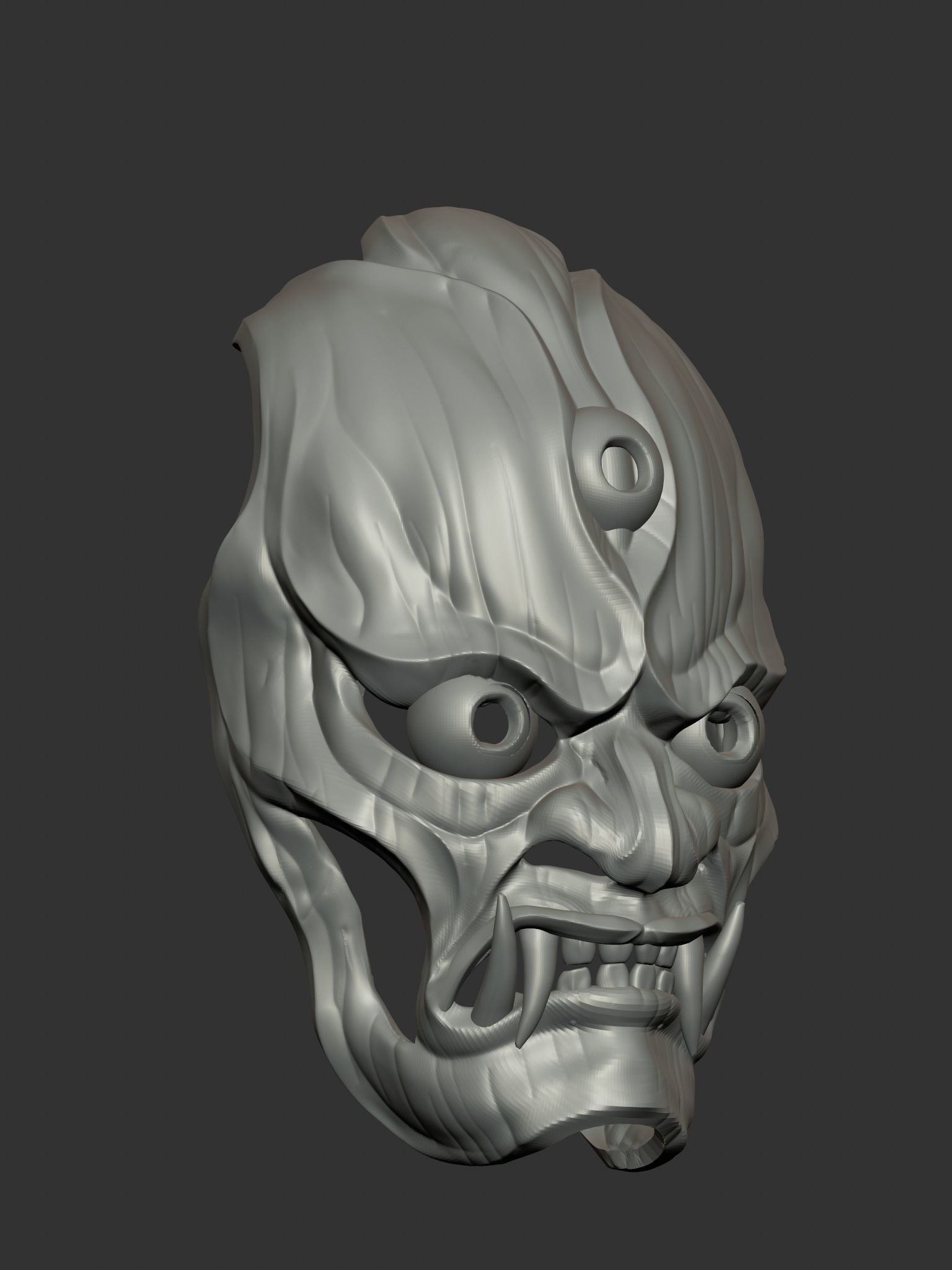 Creepy Japanese hannya mask 3D print model_21