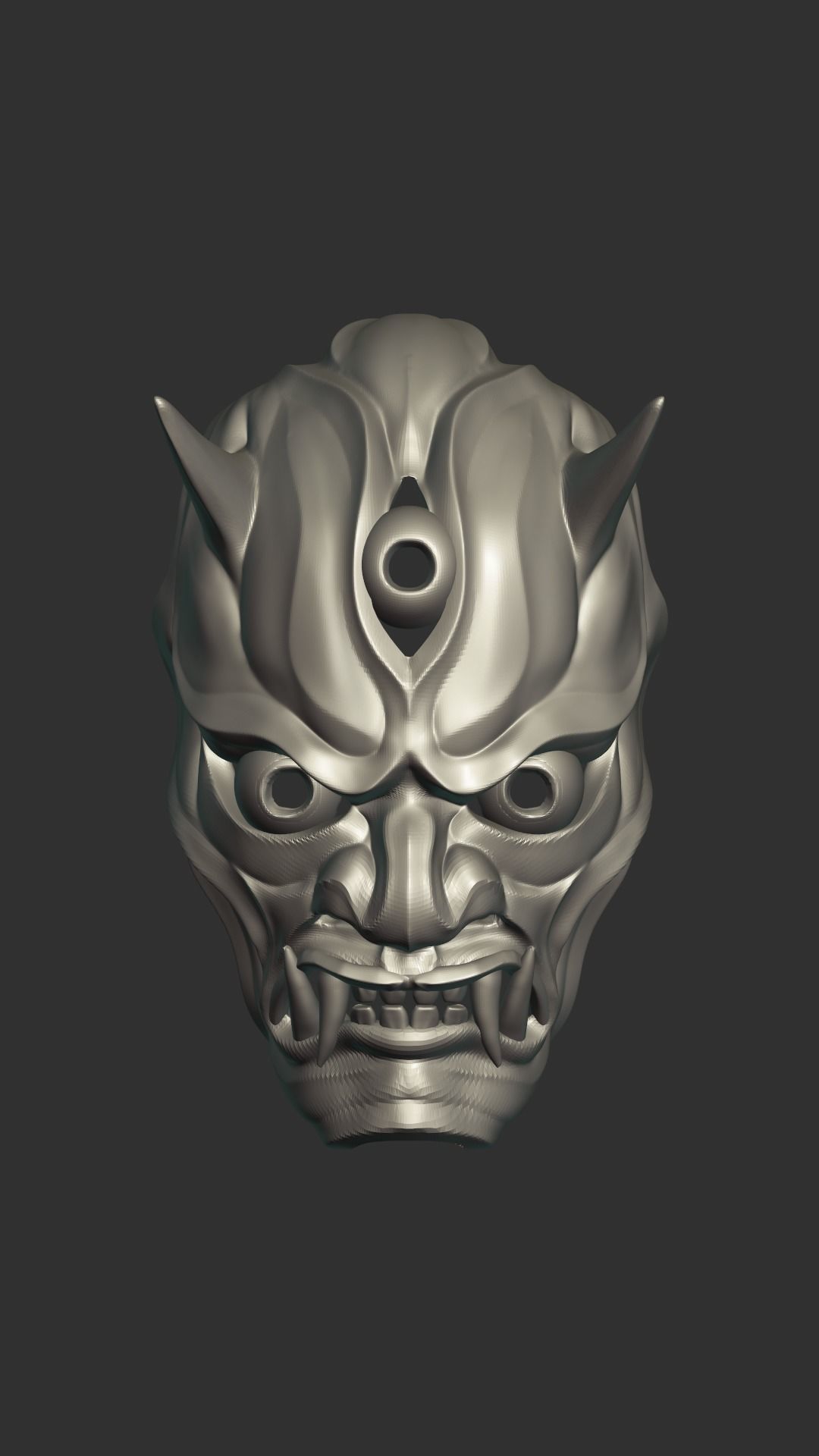 Creepy Japanese hannya mask 3D print model_9