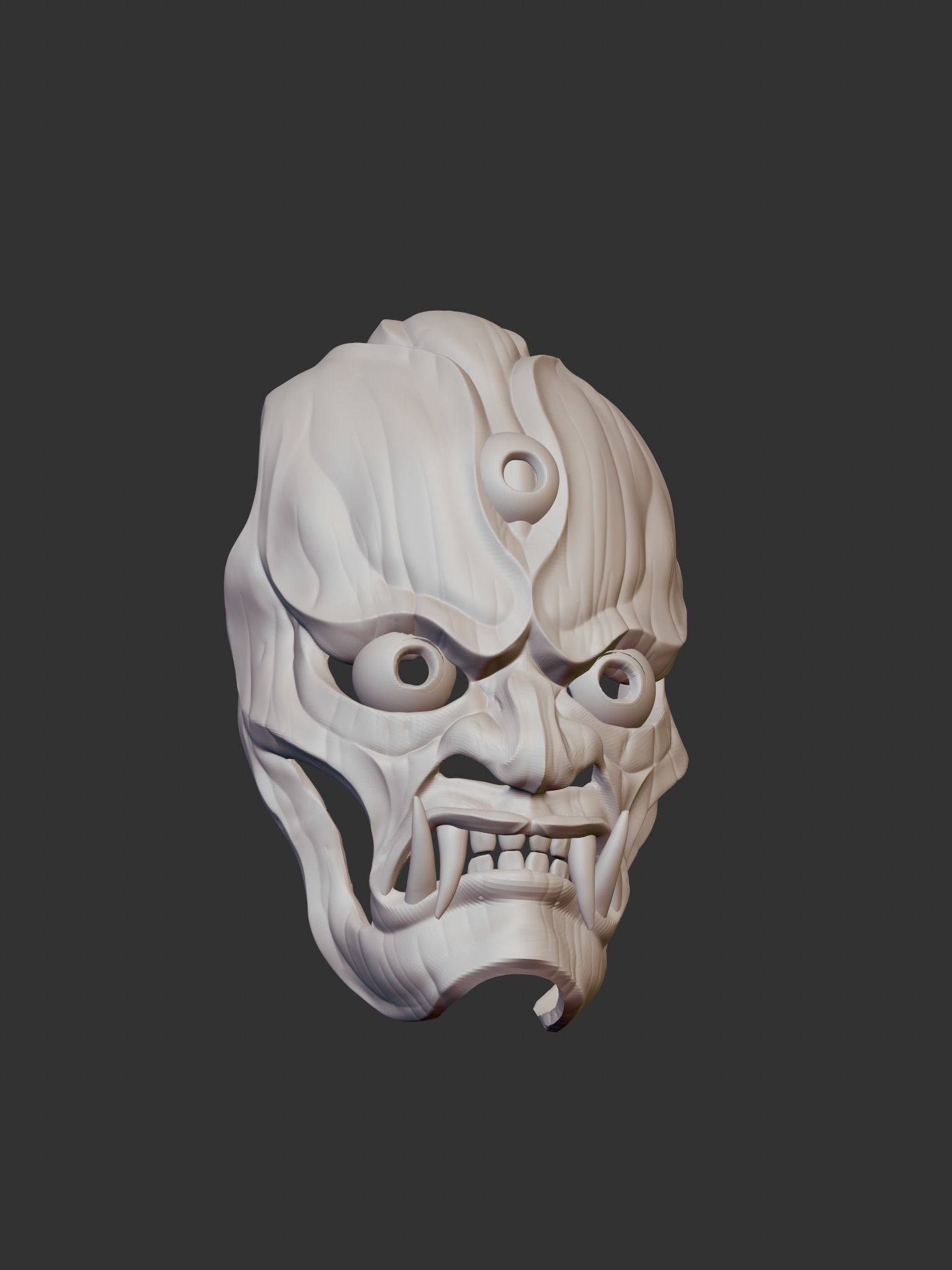 Creepy Japanese hannya mask 3D print model_25