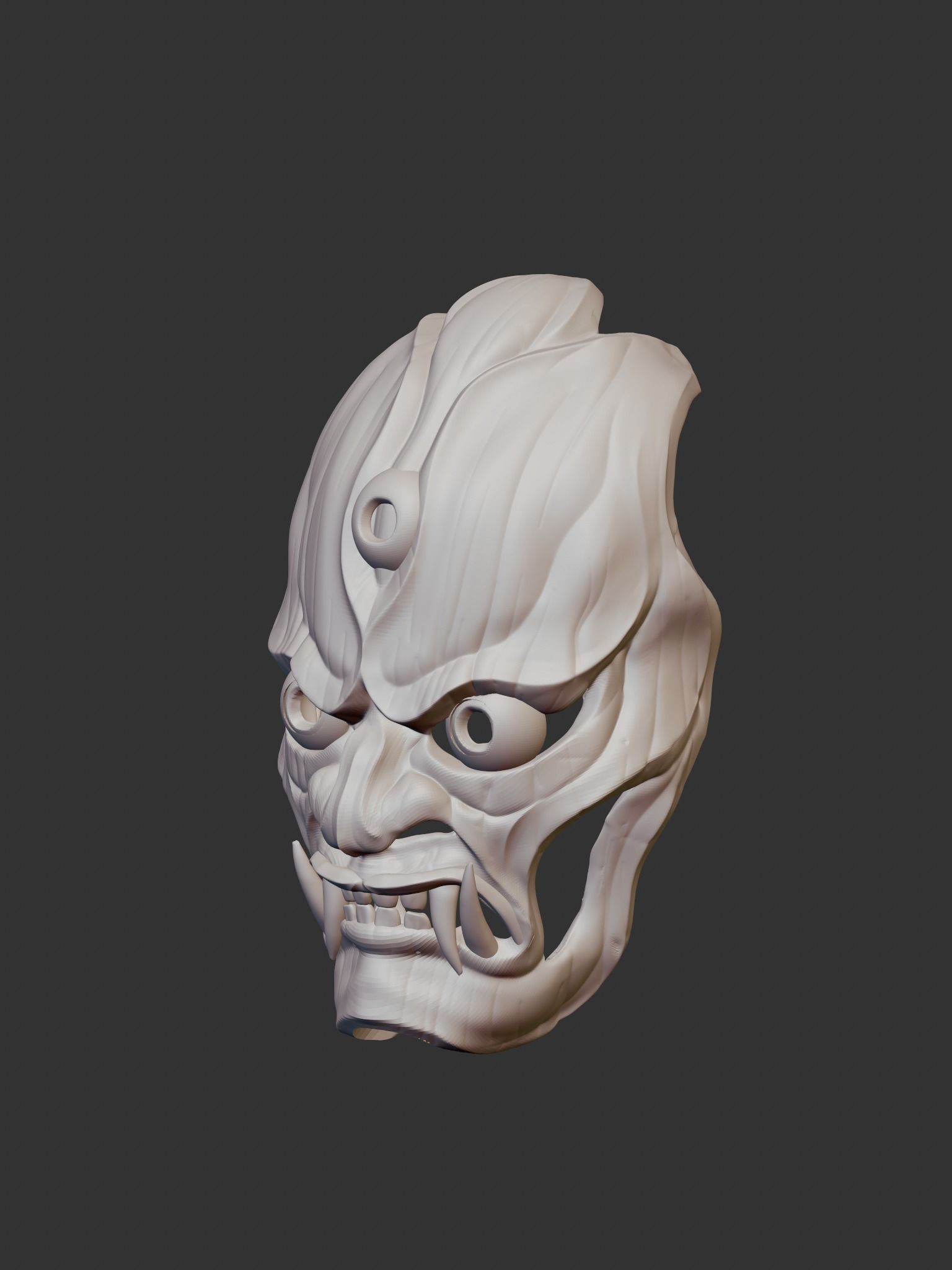 Creepy Japanese hannya mask 3D print model_16