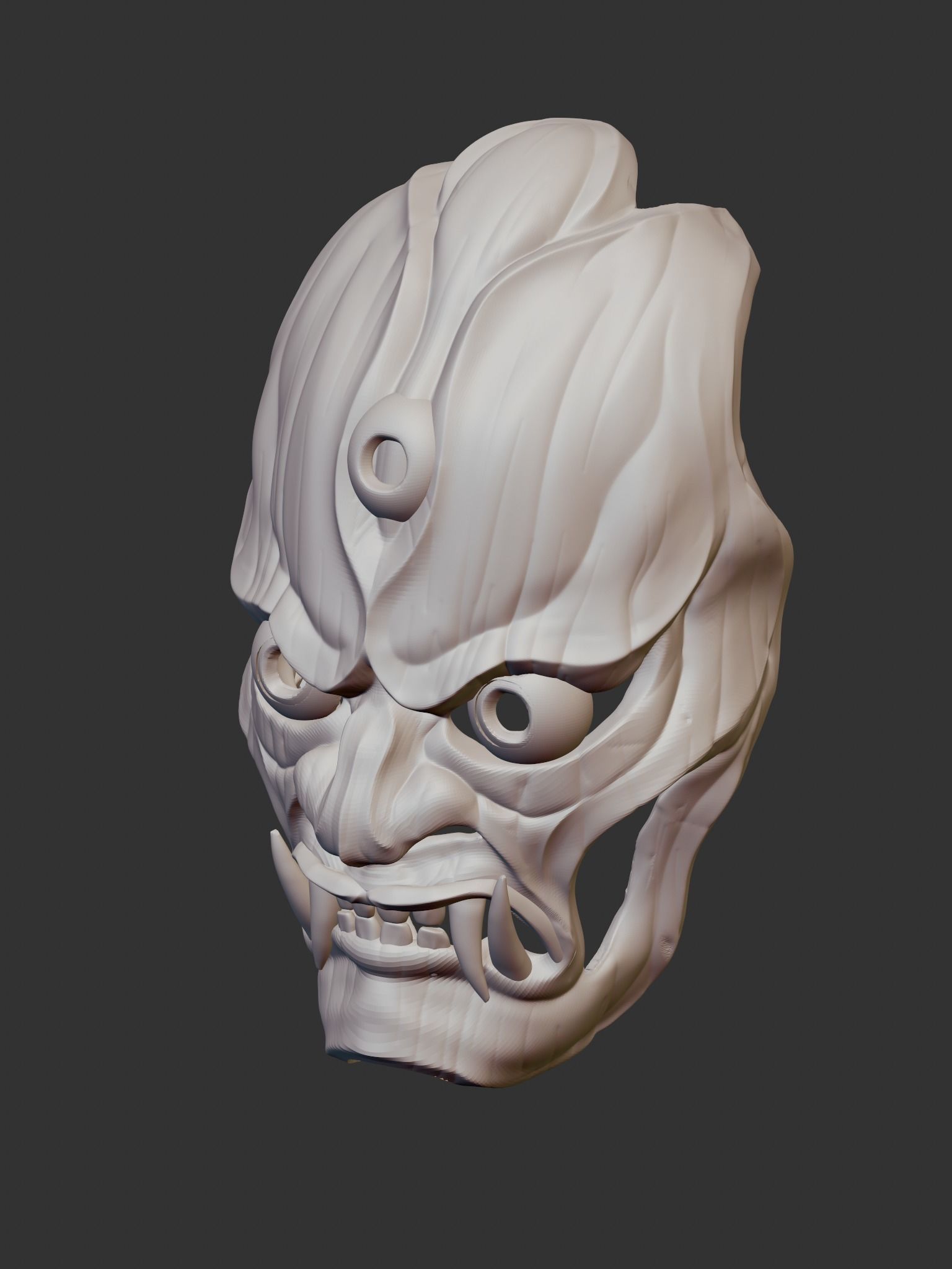 Creepy Japanese hannya mask 3D print model_8