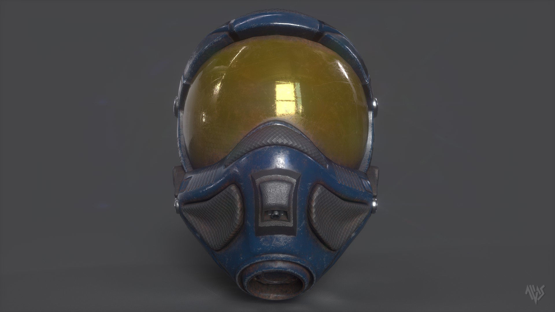 Sci-Fi Space Helmet Free low-poly 3D model_1