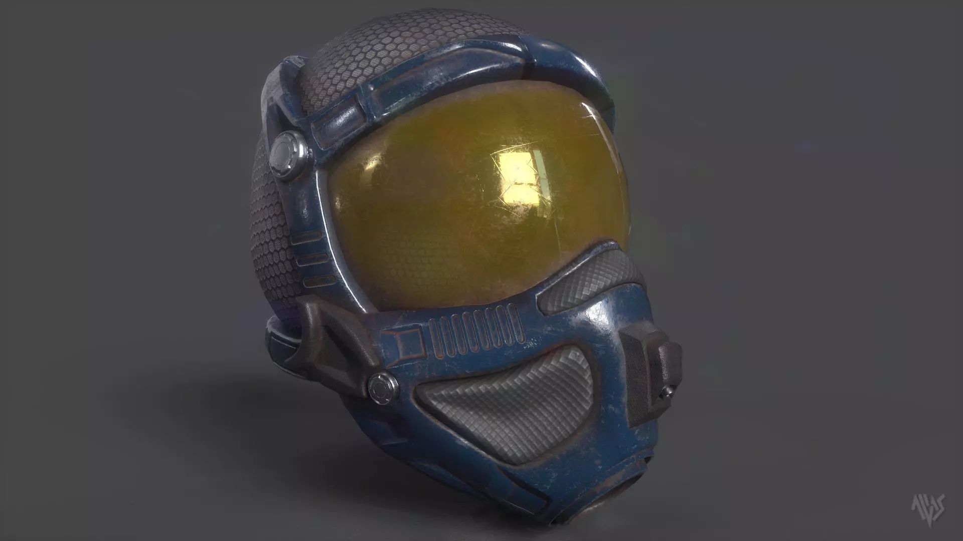 Sci-Fi Space Helmet Free low-poly 3D model_0