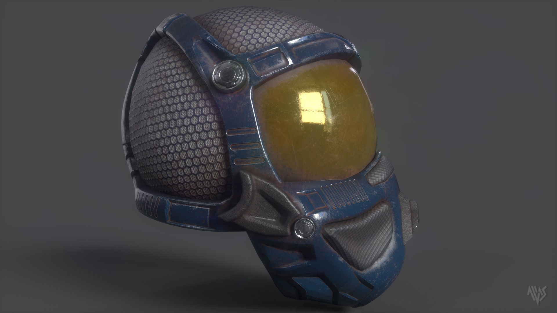 Sci-Fi Space Helmet Free low-poly 3D model_2