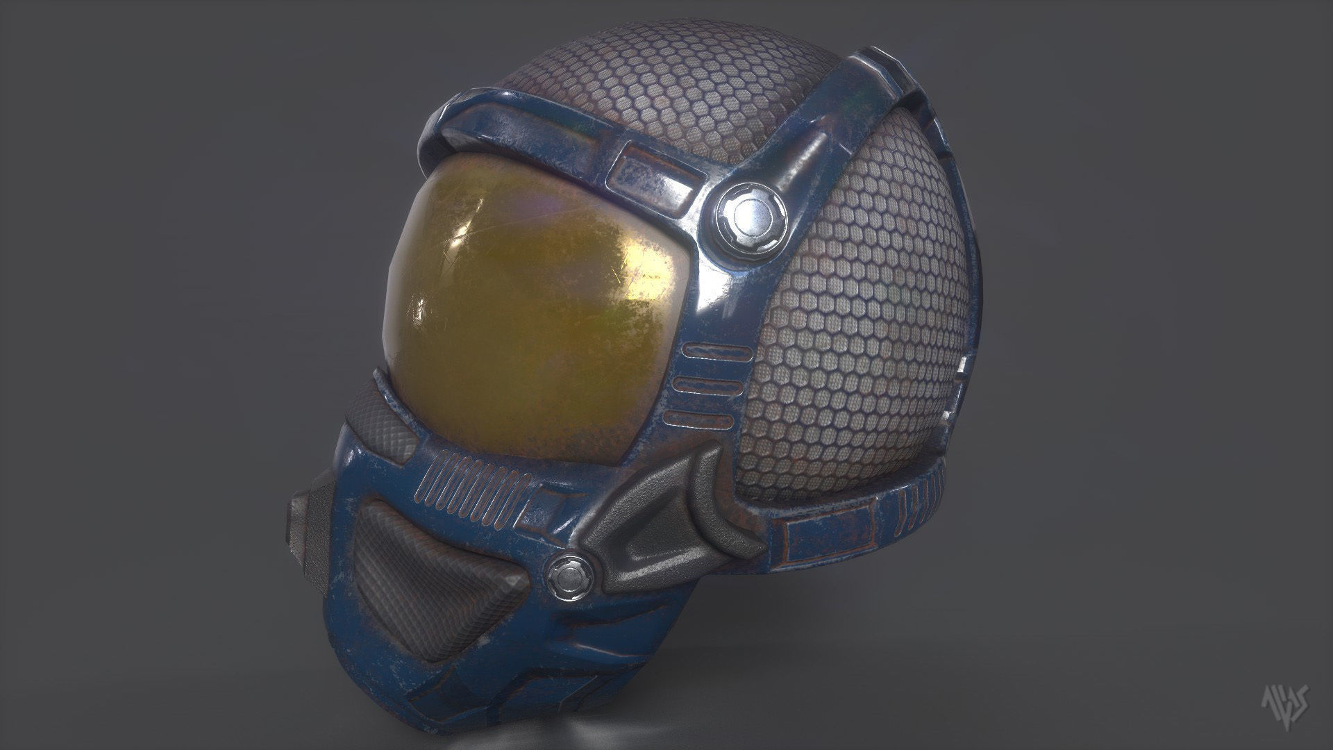Sci-Fi Space Helmet Free low-poly 3D model_4