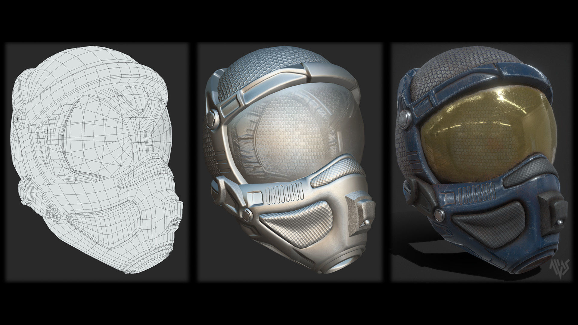 Sci-Fi Space Helmet Free low-poly 3D model_5