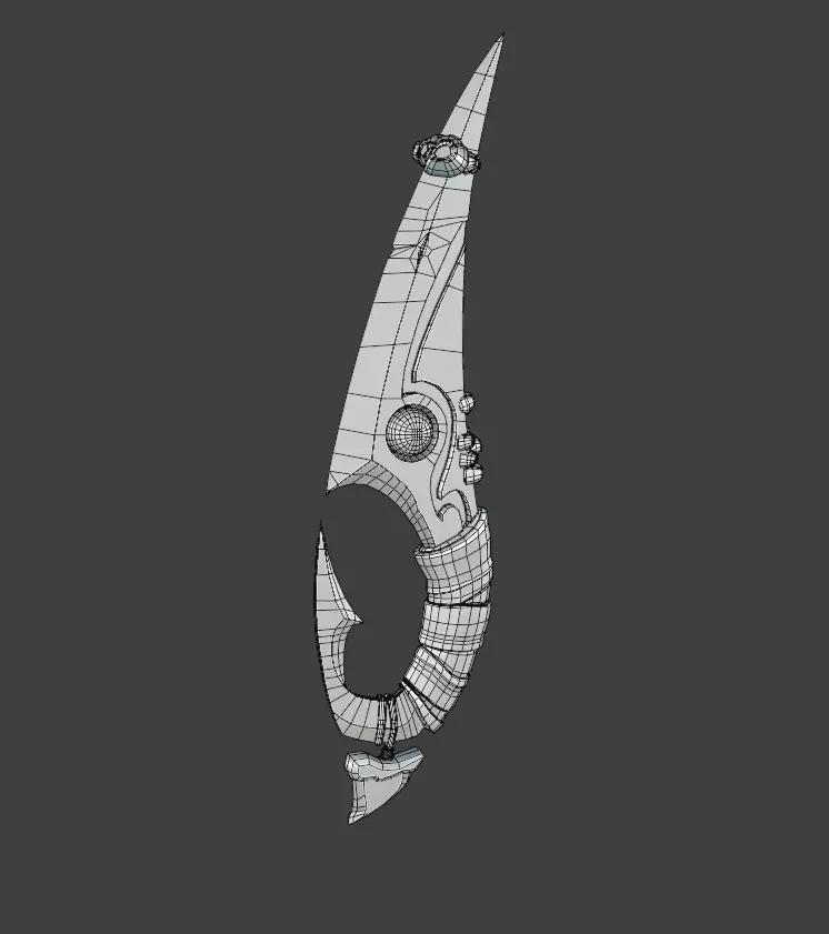 Aquatic Dagger Low-poly 3D model