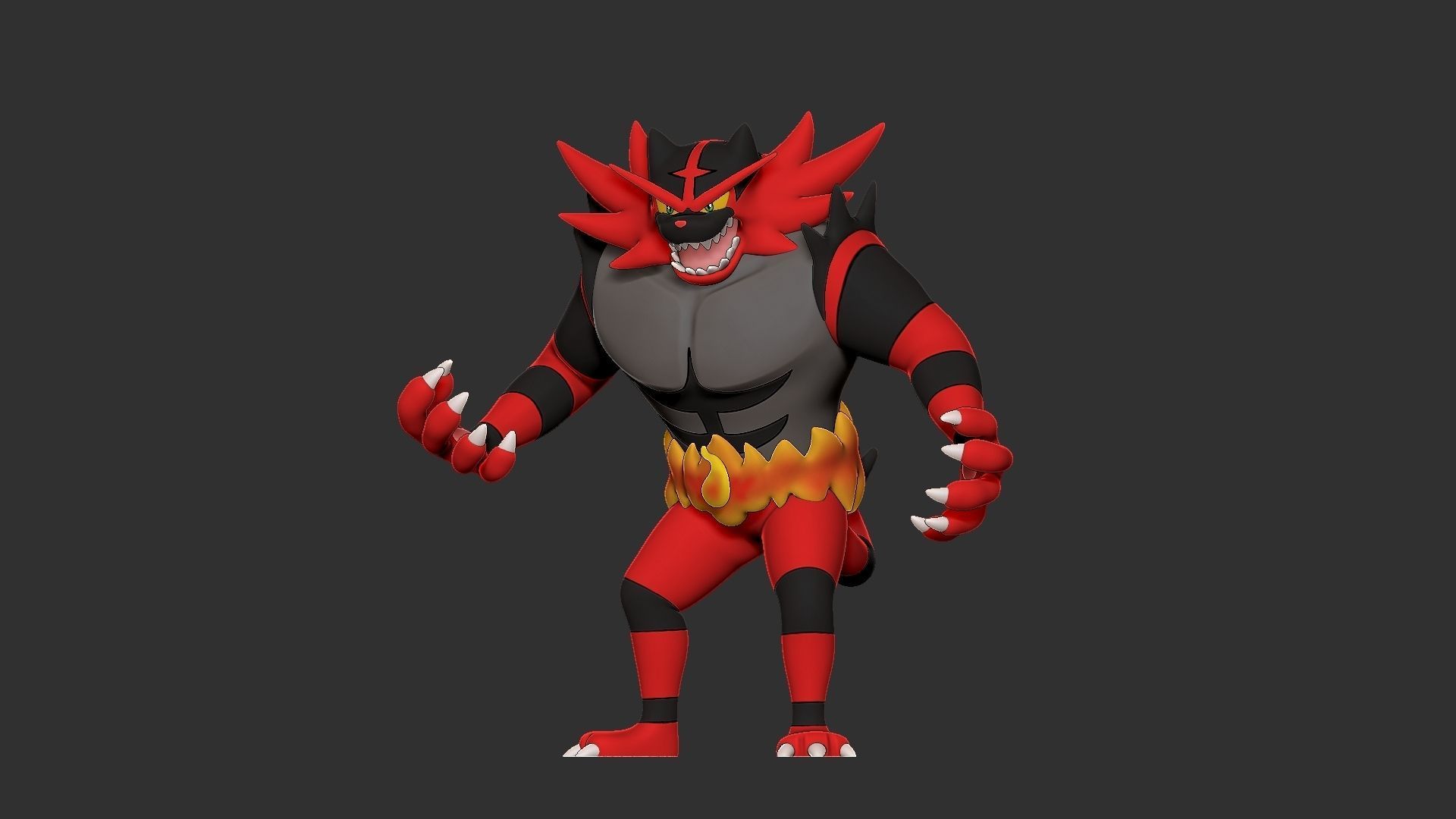 pokemon incineroar 3D print model_3