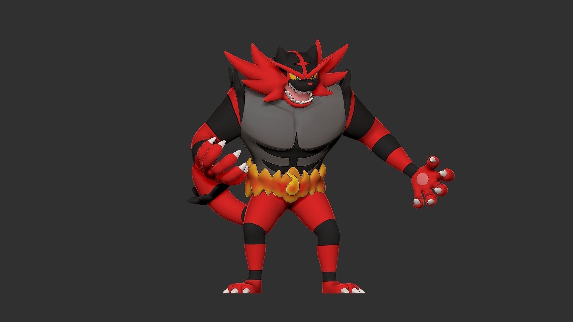 pokemon incineroar 3D print model_1