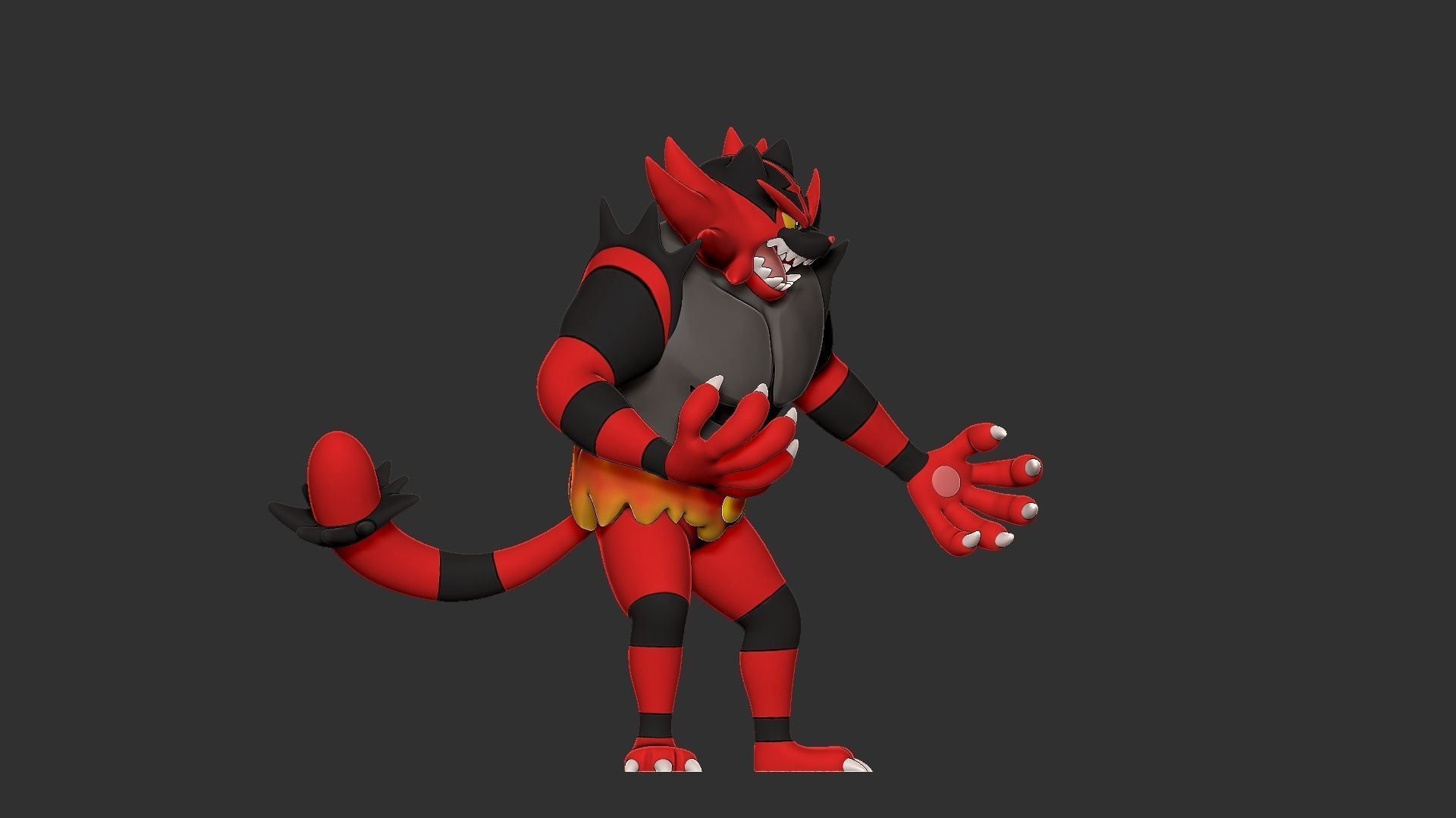 pokemon incineroar 3D print model_9