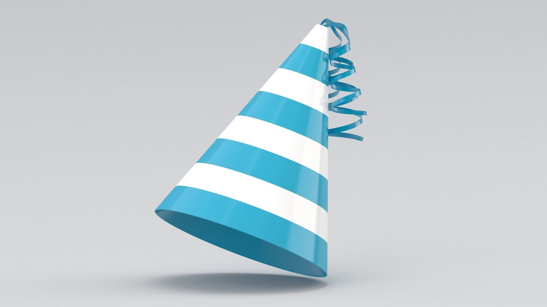 Party Hat sky blue 01 3D model_1