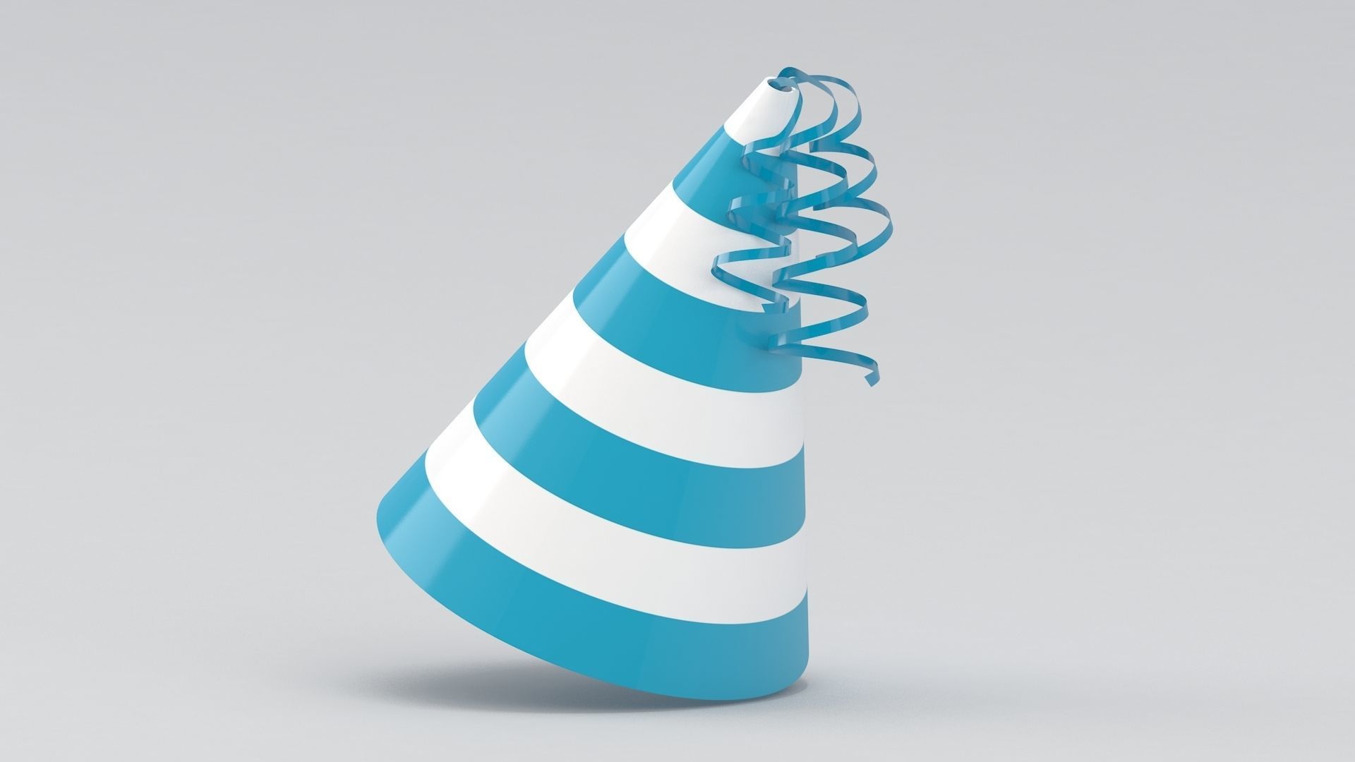 Party Hat sky blue 01 3D model_2