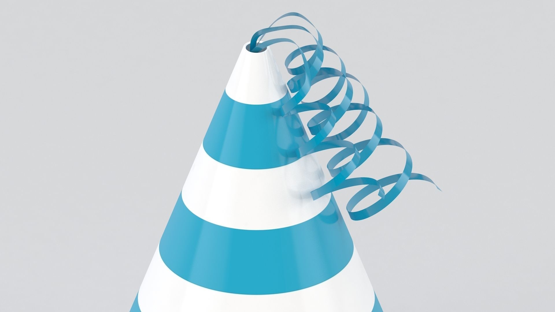 Party Hat sky blue 01 3D model_4
