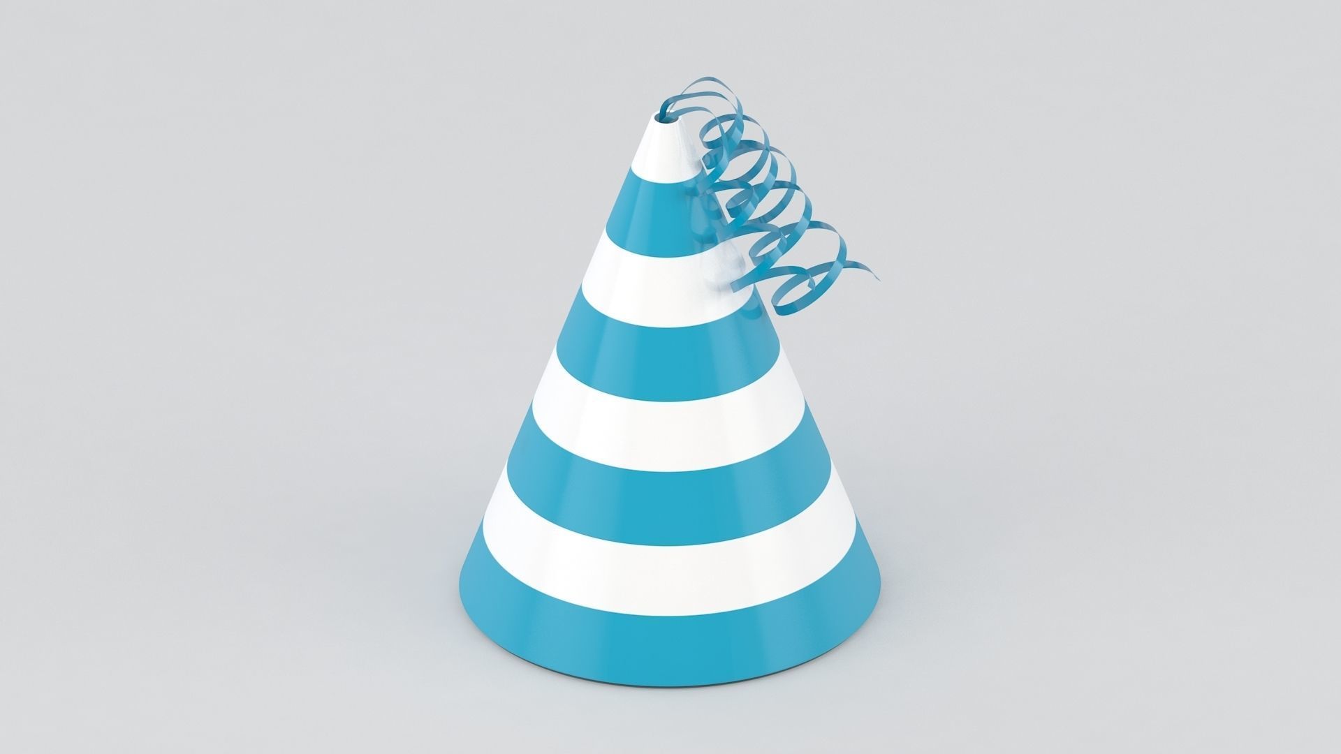 Party Hat sky blue 01 3D model_3