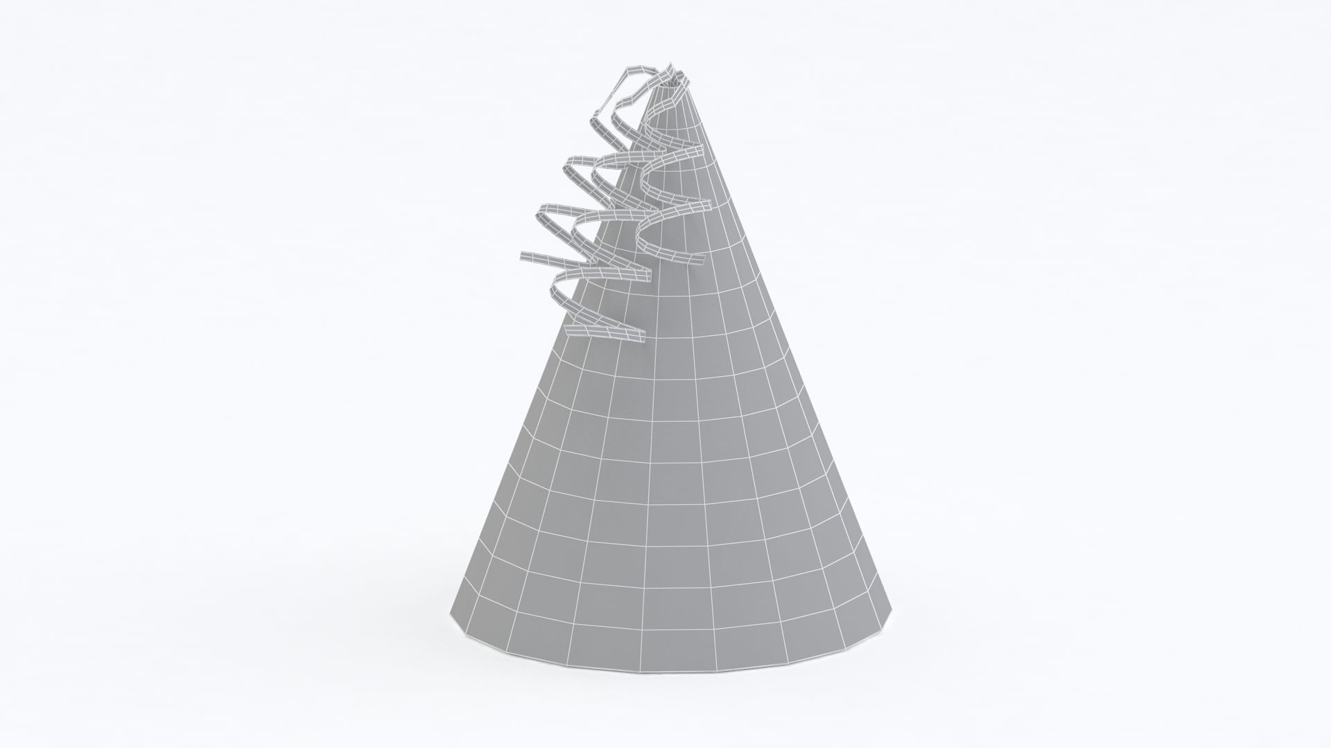 Party Hat sky blue 01 3D model_6