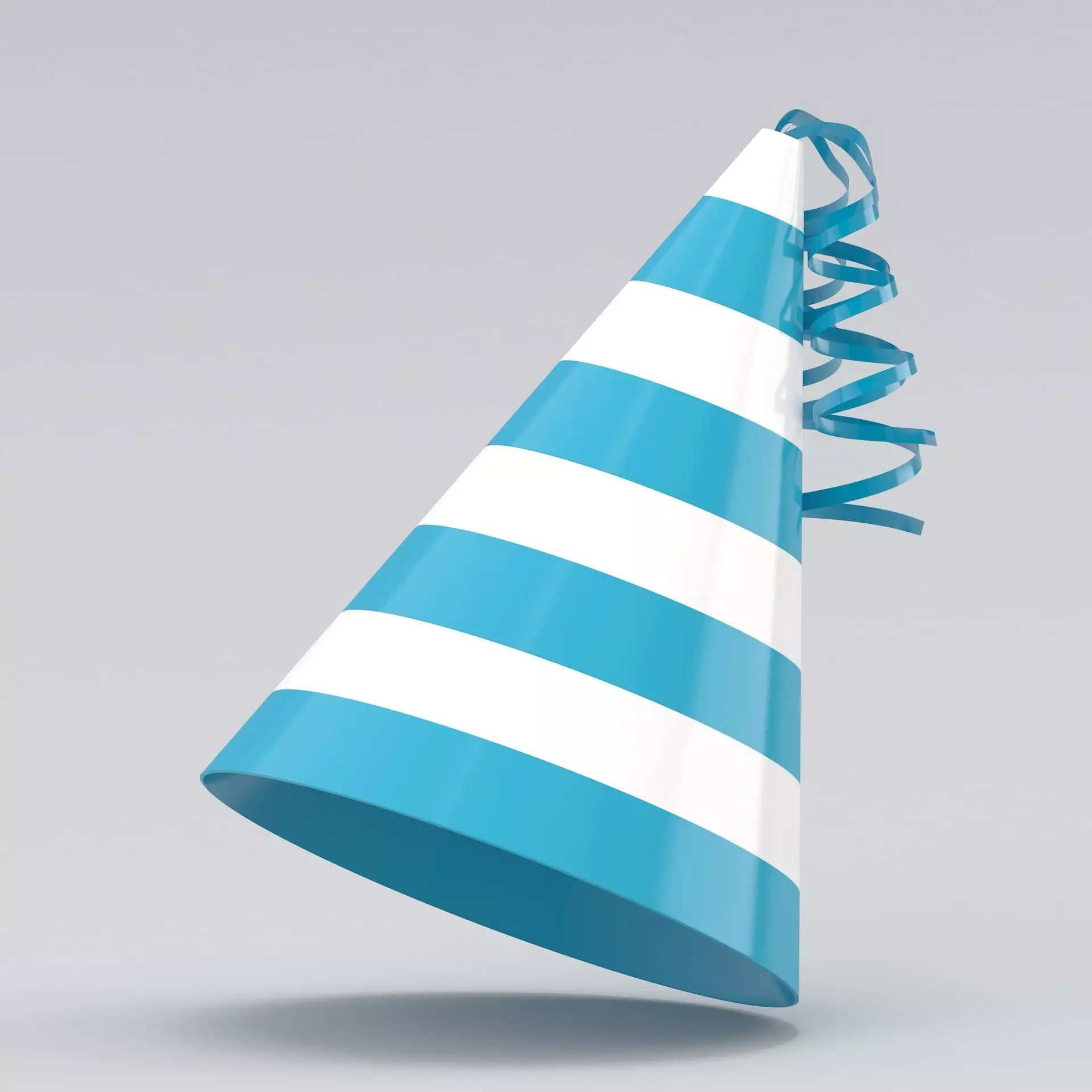 Party Hat sky blue 01 3D model_0