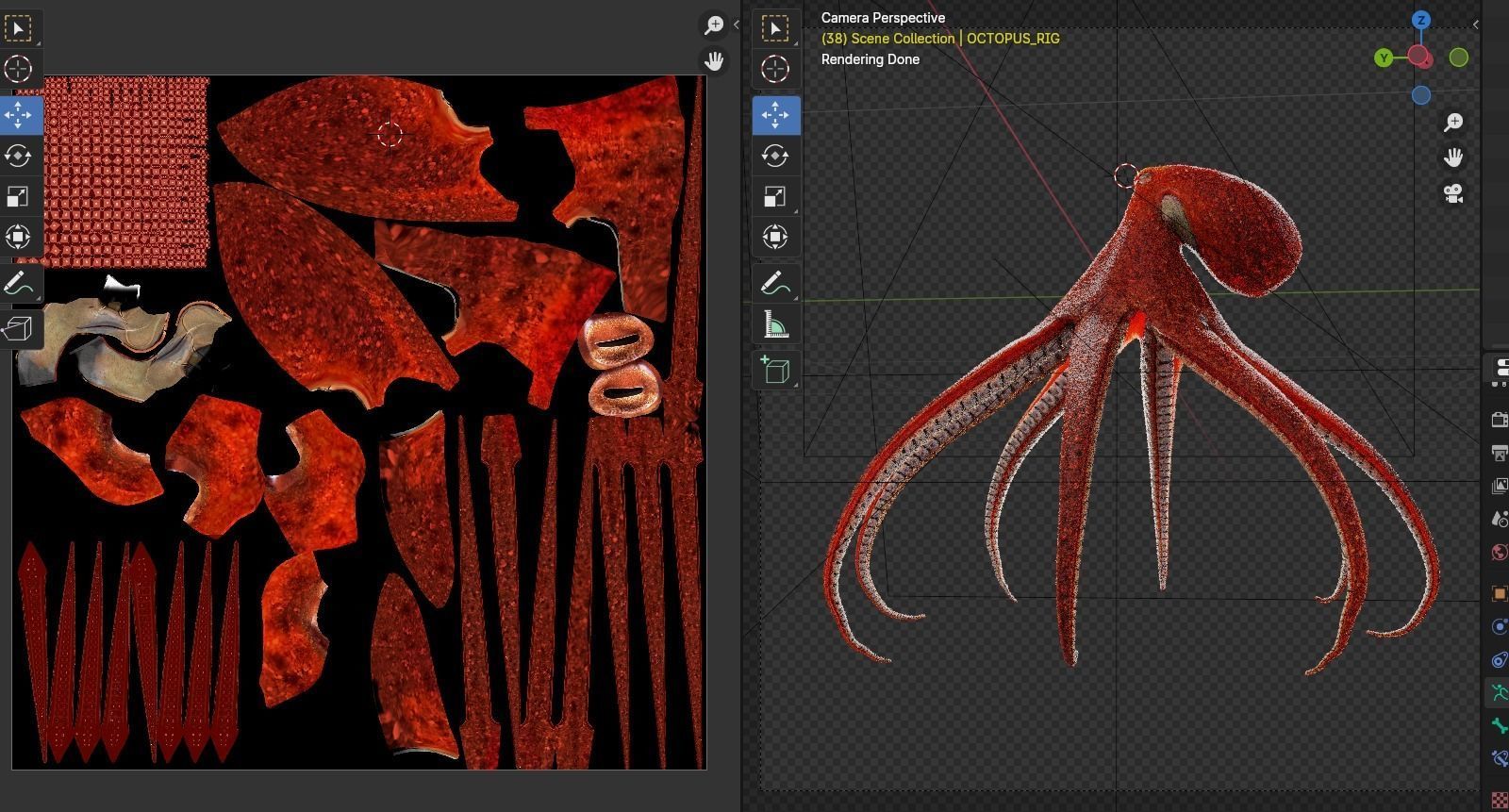 Animated Octopus Low-poly 3D model_9