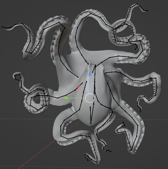 Animated Octopus Low-poly 3D model_14