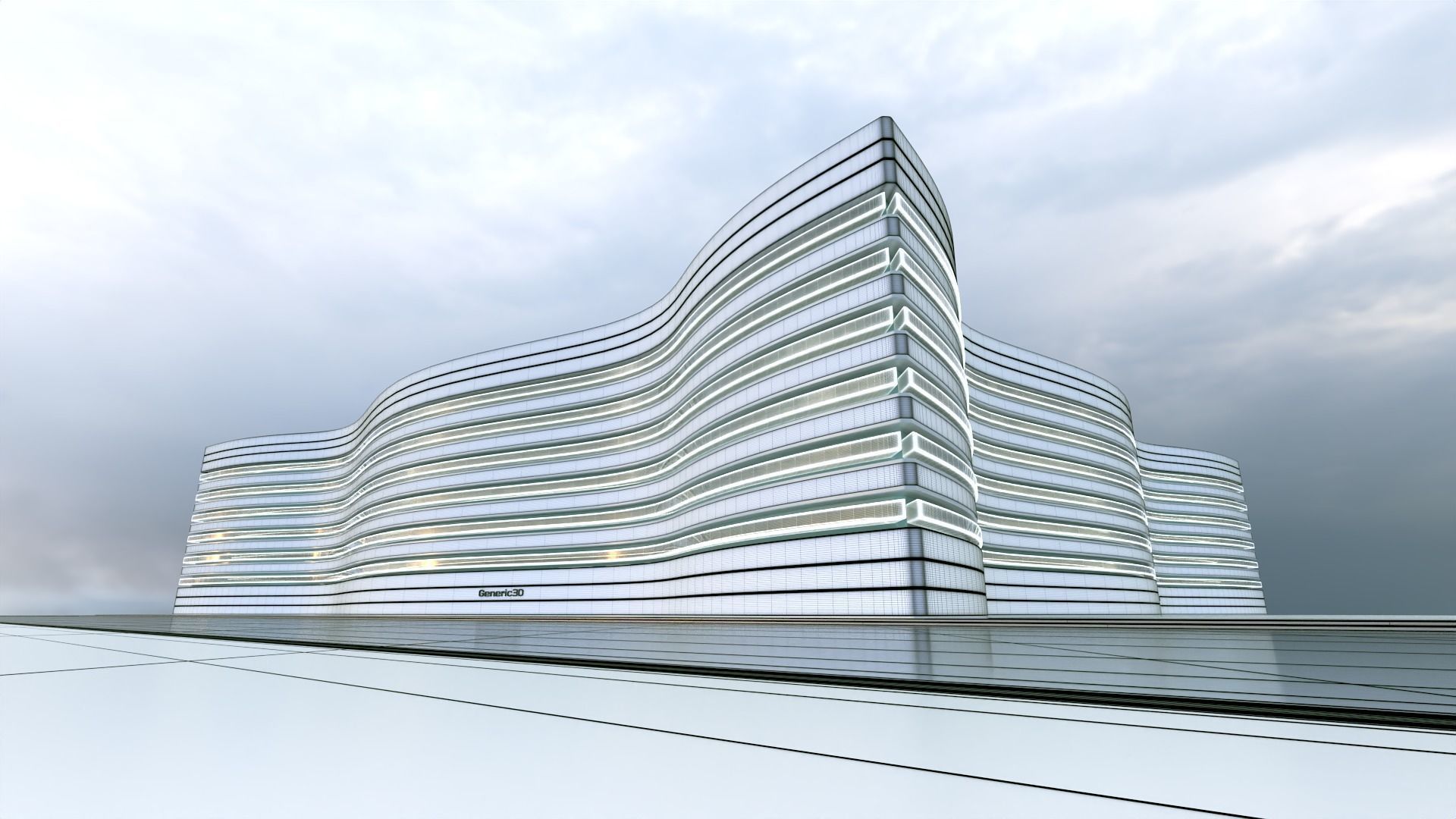 Futuristic Building Concept V2-04 3D model_11