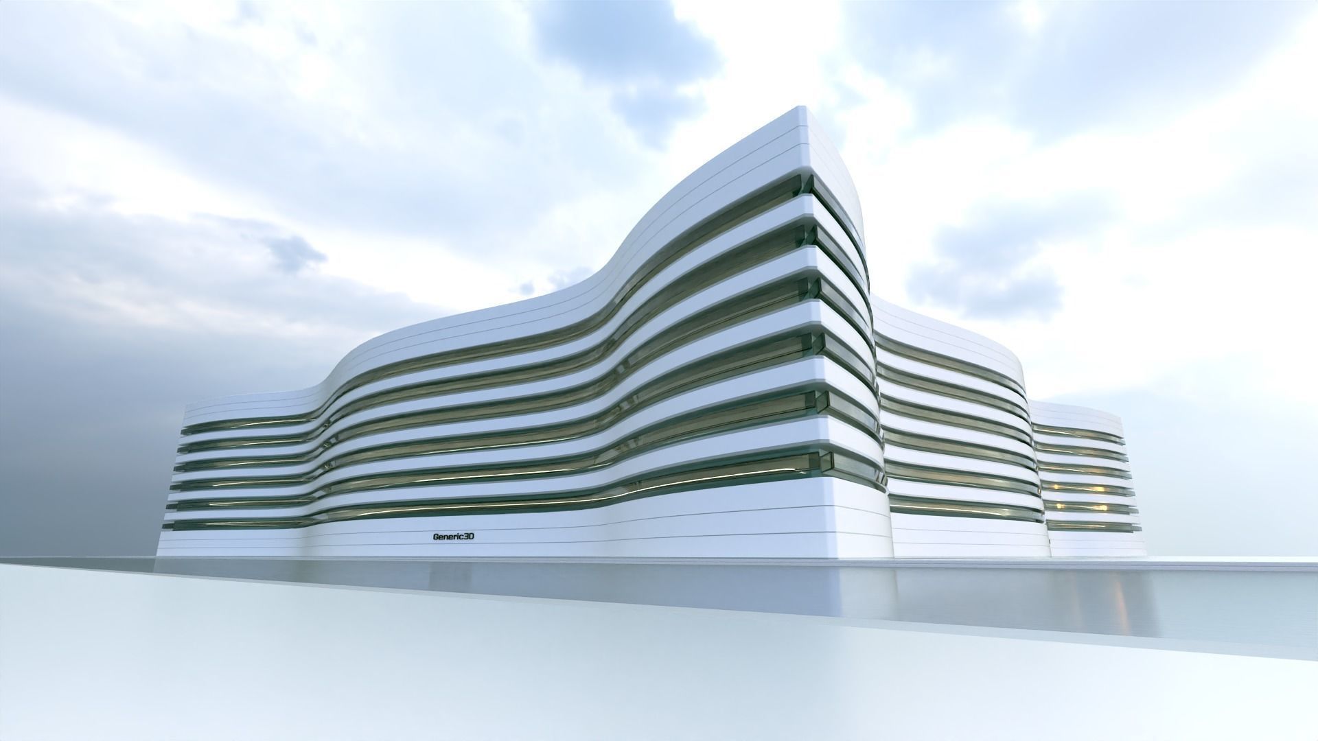 Futuristic Building Concept V2-04 3D model_8