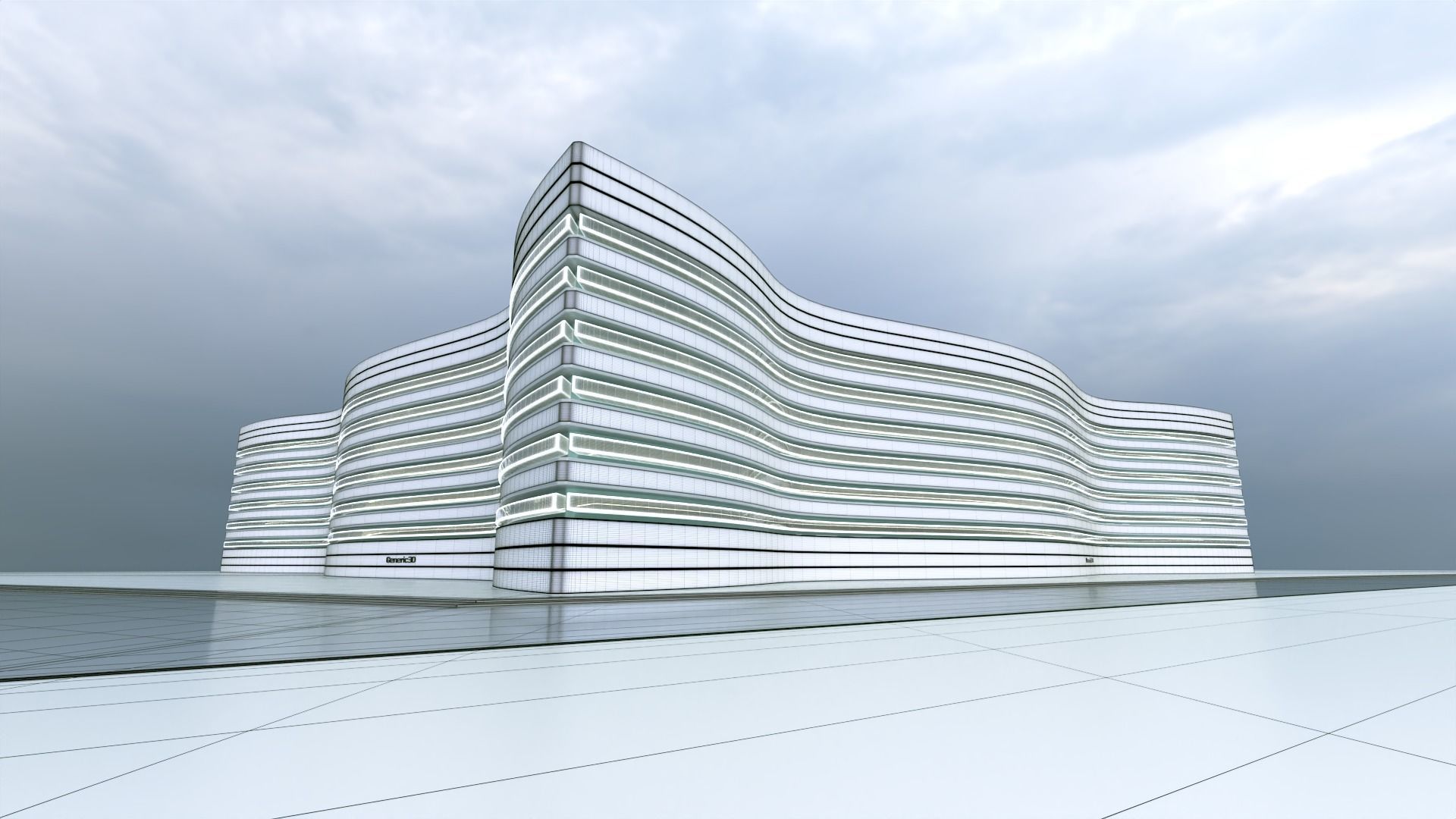 Futuristic Building Concept V2-04 3D model_12