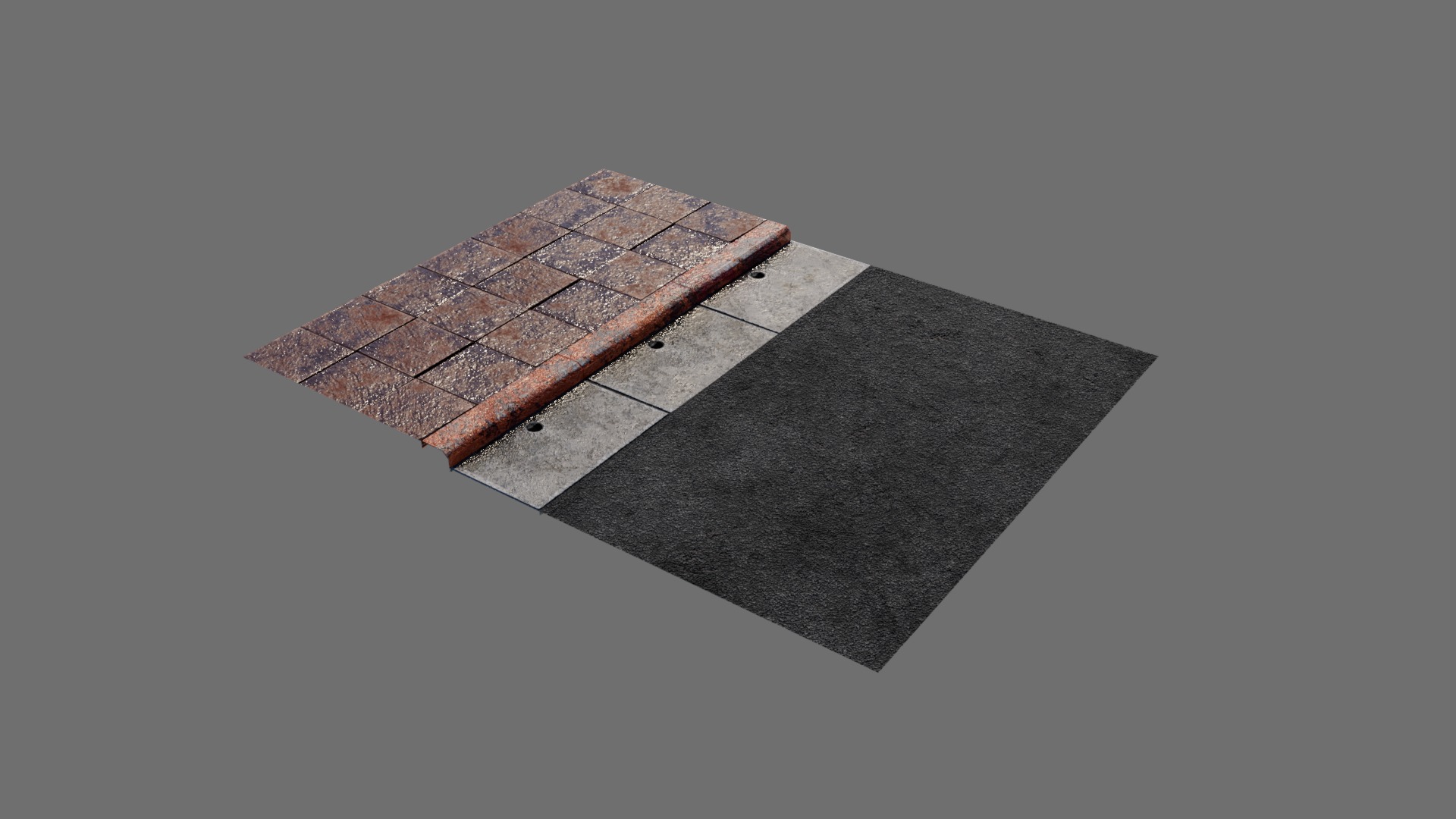 Road 3D model with PBR texture Low-poly 3D model_11