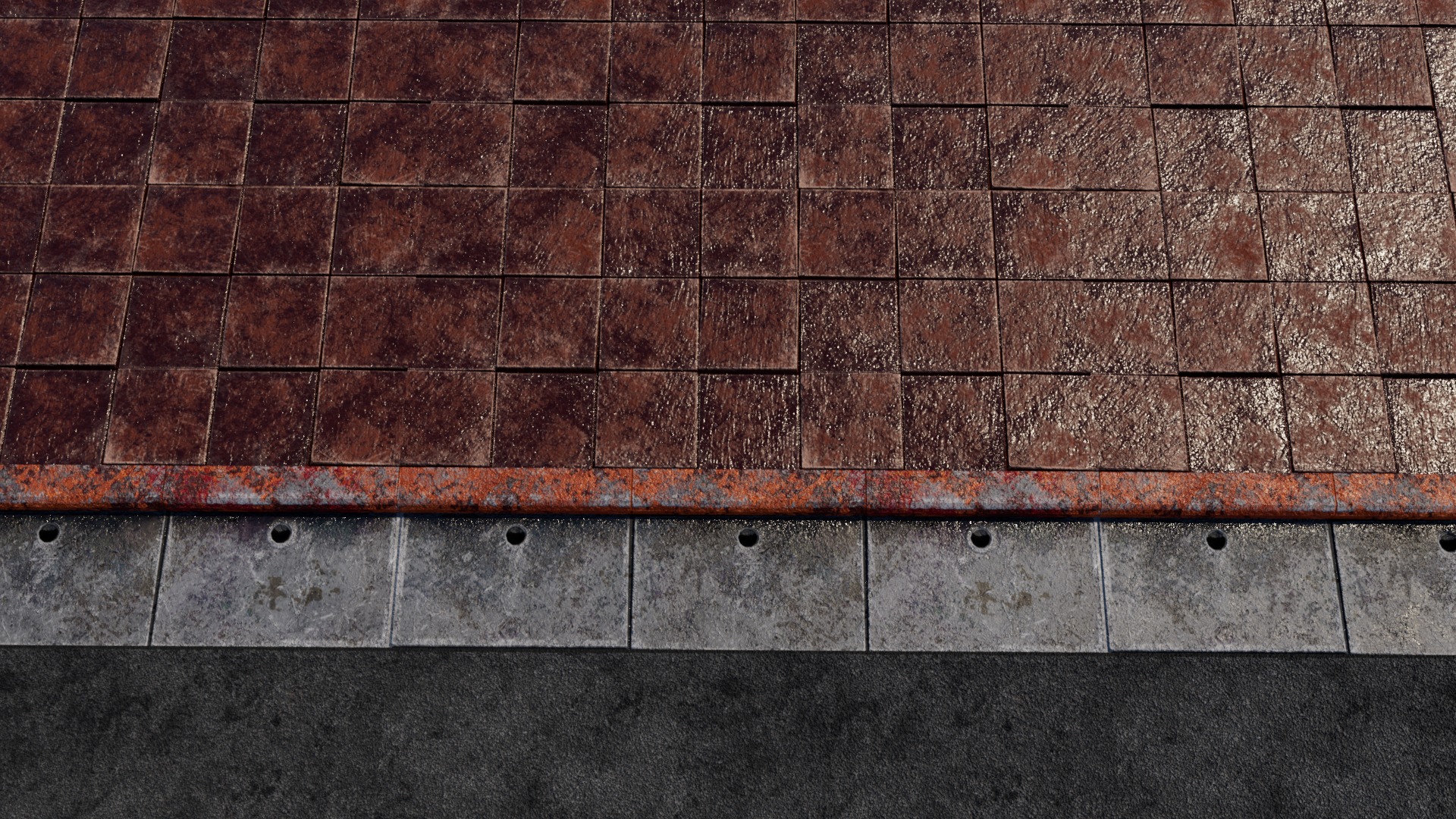 Road 3D model with PBR texture Low-poly 3D model_5