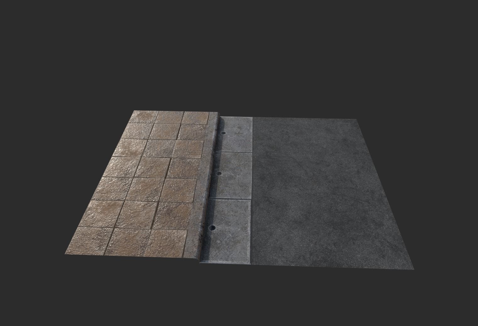 Road 3D model with PBR texture Low-poly 3D model_3