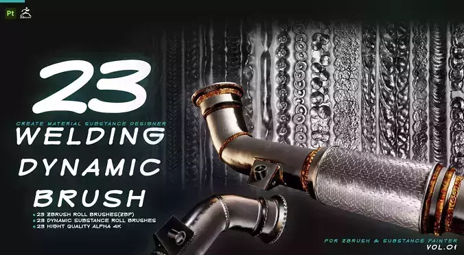 23 Welding Dynamic Brush In Zbrush And Substance Painter Vol 01 Texture