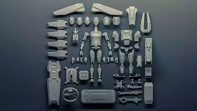 Soldier Pack Action Figure 3D print model