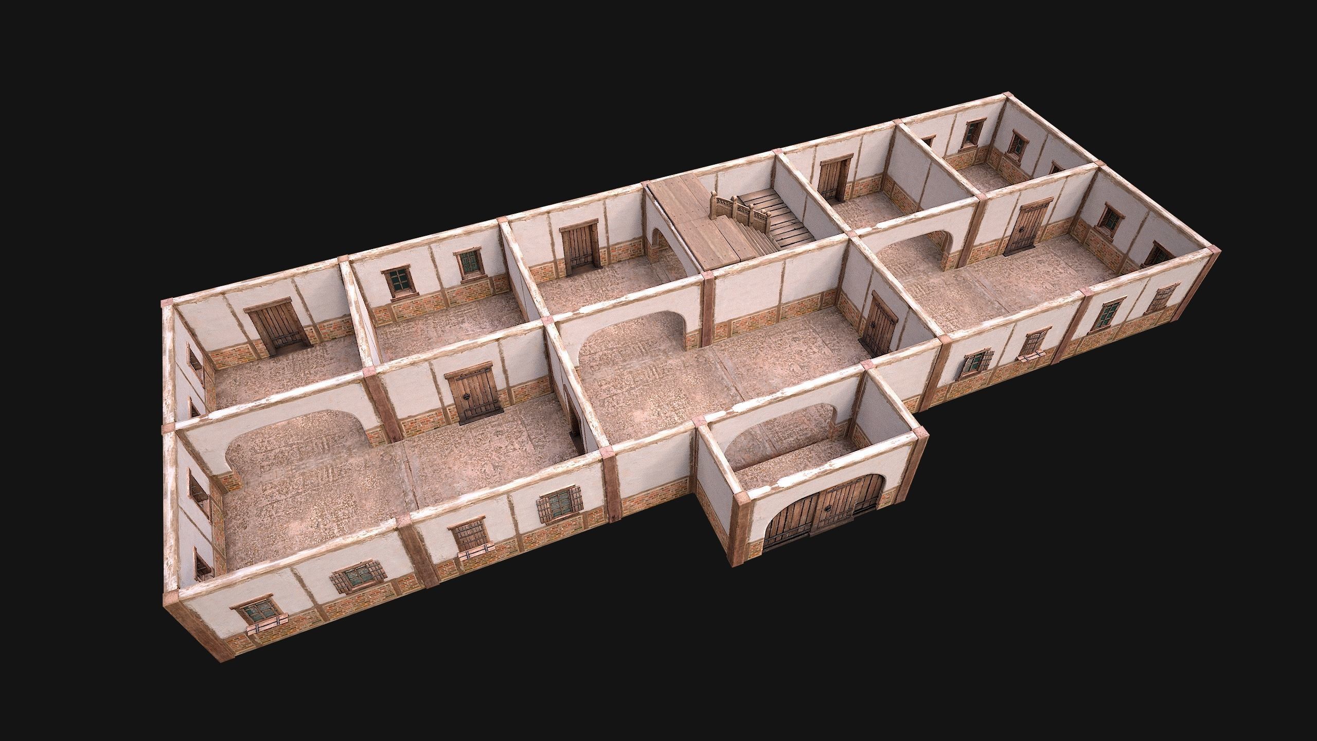 Medieval House Cottage Skyscraper Low-poly 3D model_24