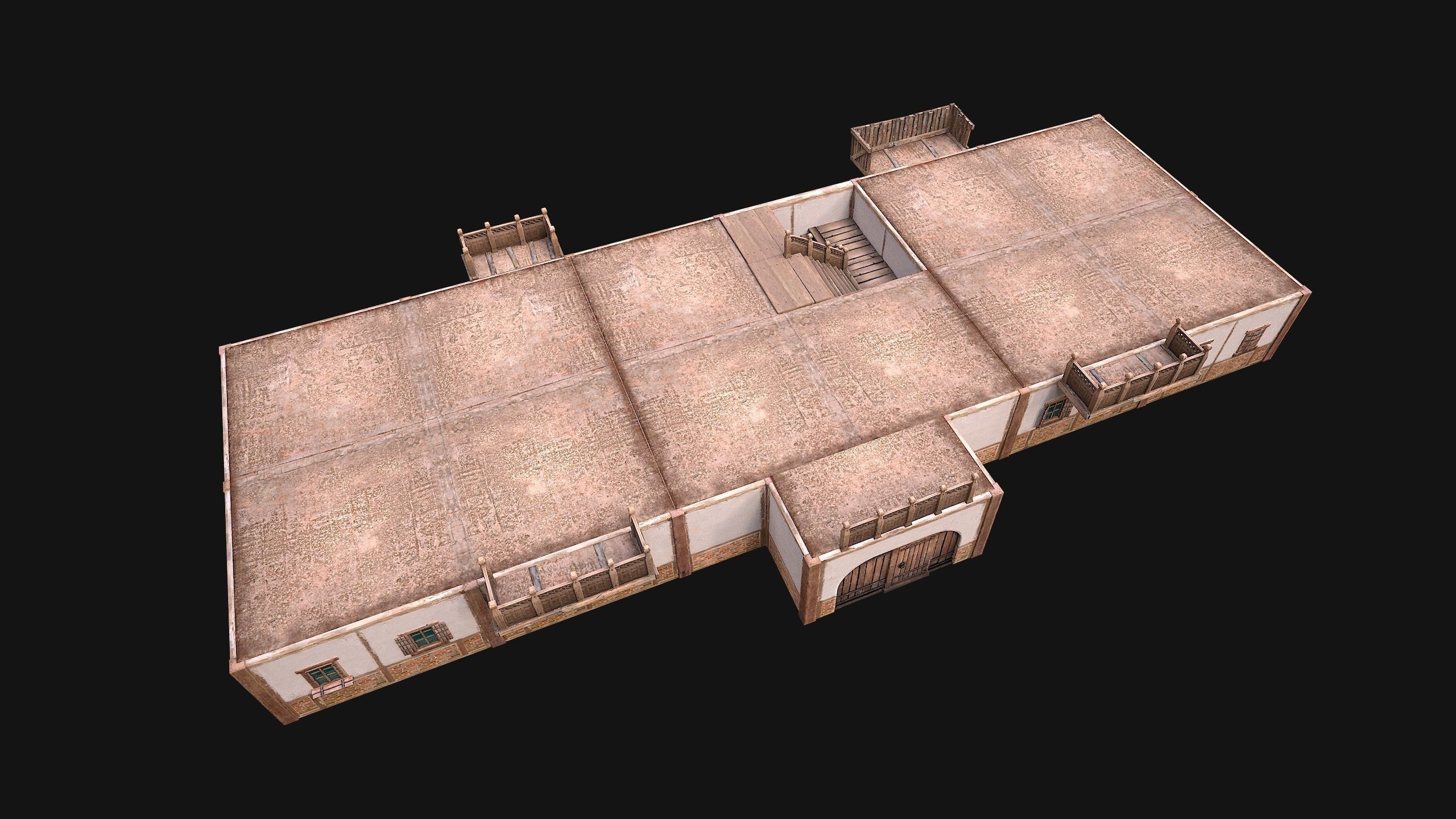 Medieval House Cottage Skyscraper Low-poly 3D model_23