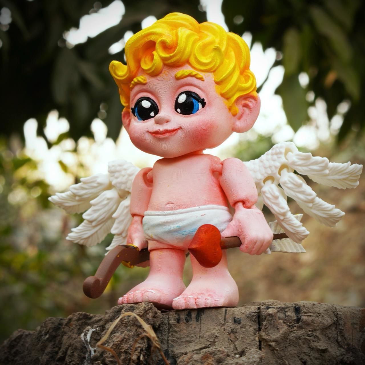 PRINT IN PLACE CUTE FLEXI CUPID 3D print model_2